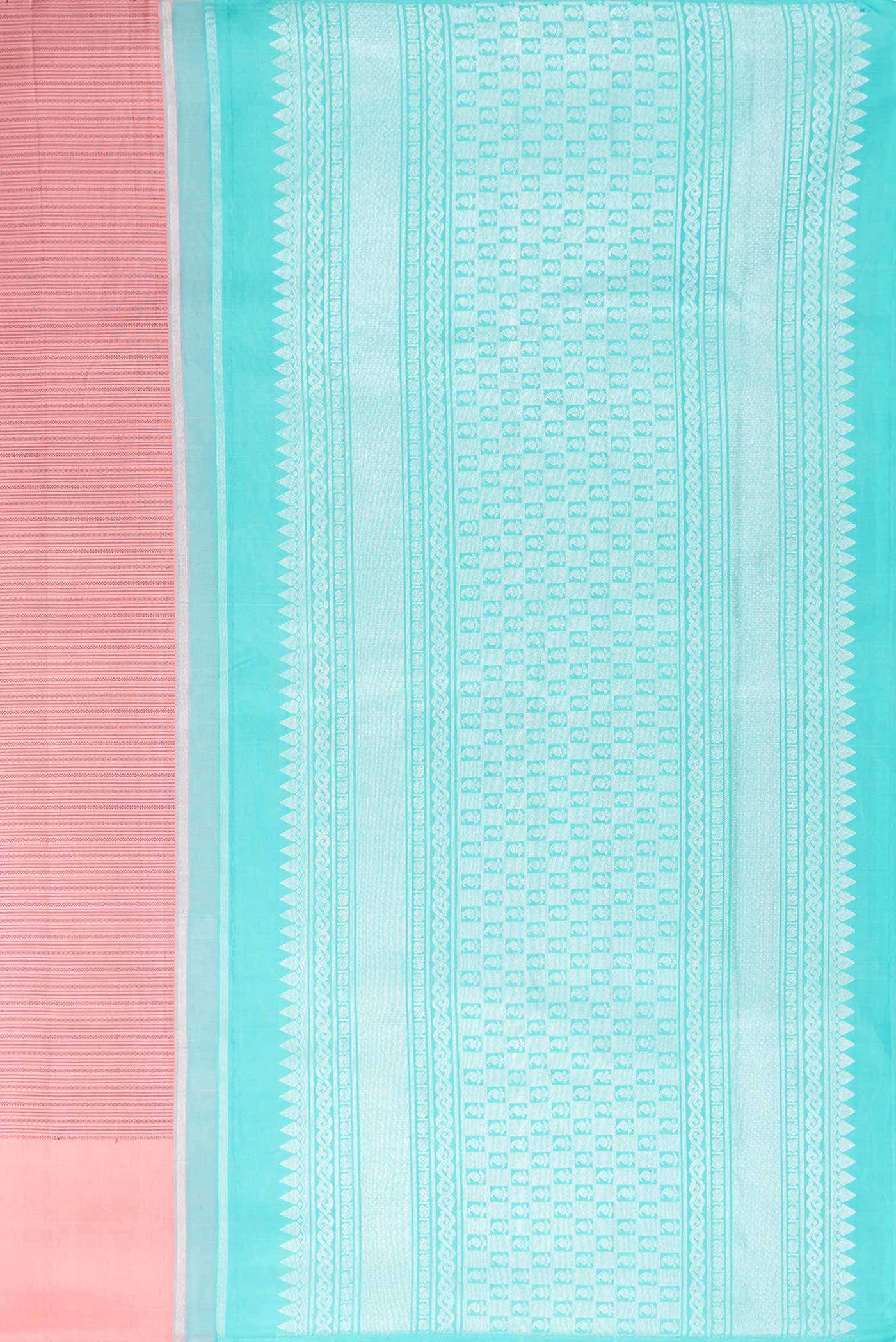 Pure Silk Pure Zari Pink Kanjivaram Saree - Image 5