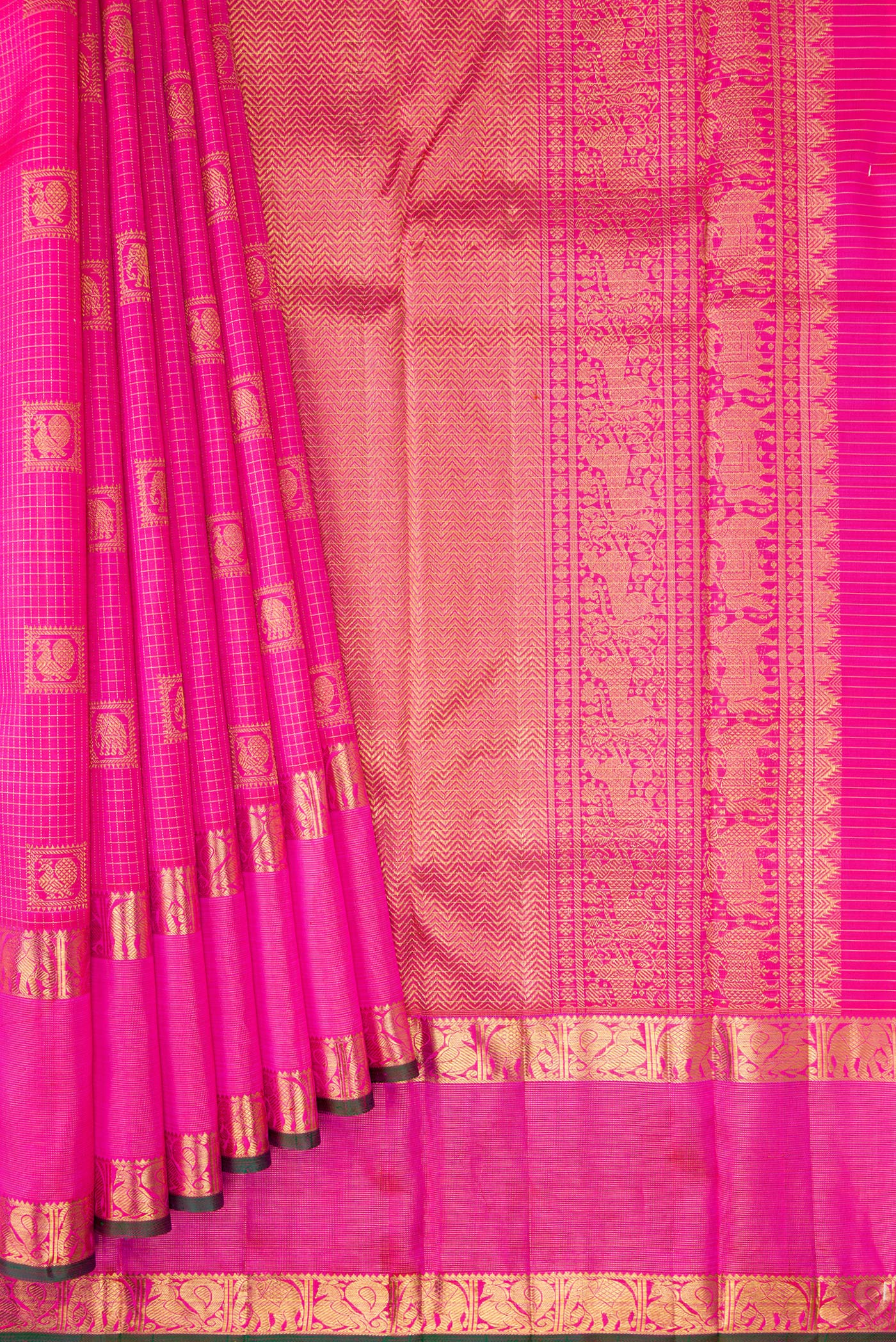 Pink Kanchipuram Silk Saree - Image 4