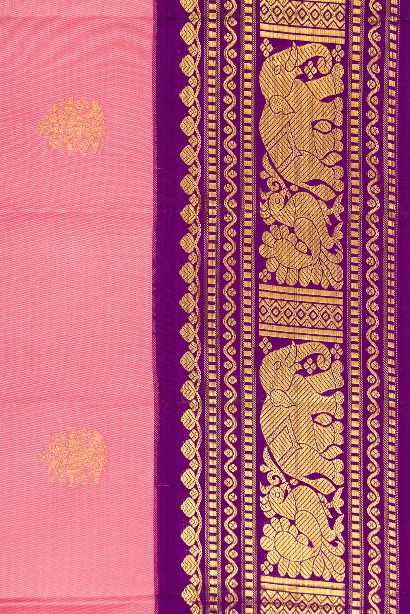 Pink Kanchipuram Silk Saree - Image 3