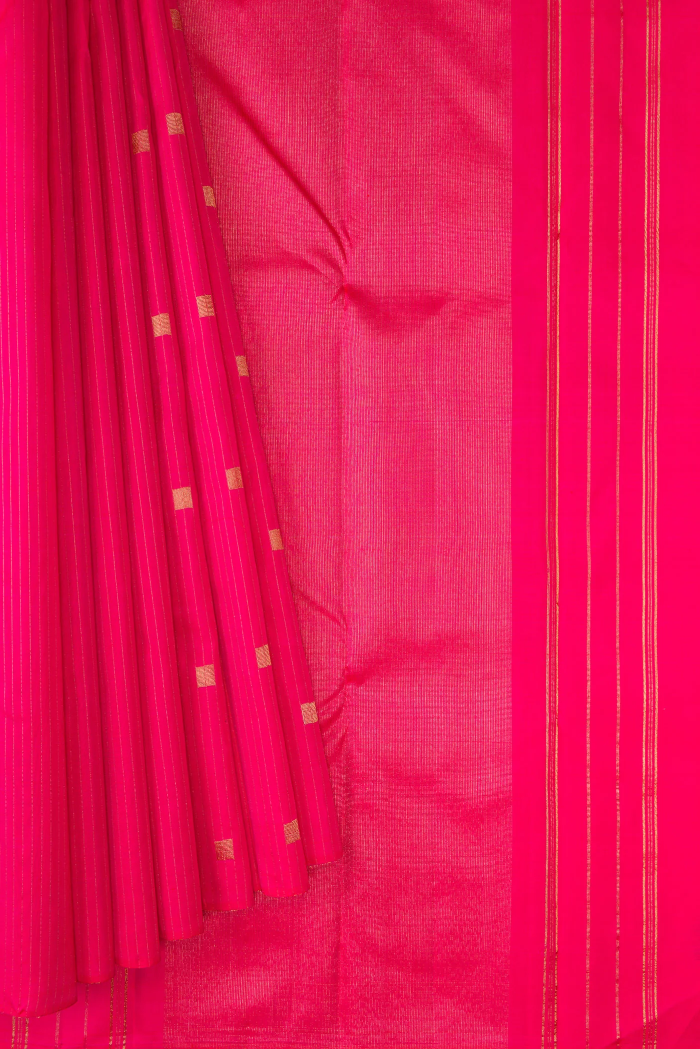 Pure Silk Pure Zari Pink Kanchipuram Saree - Image 3