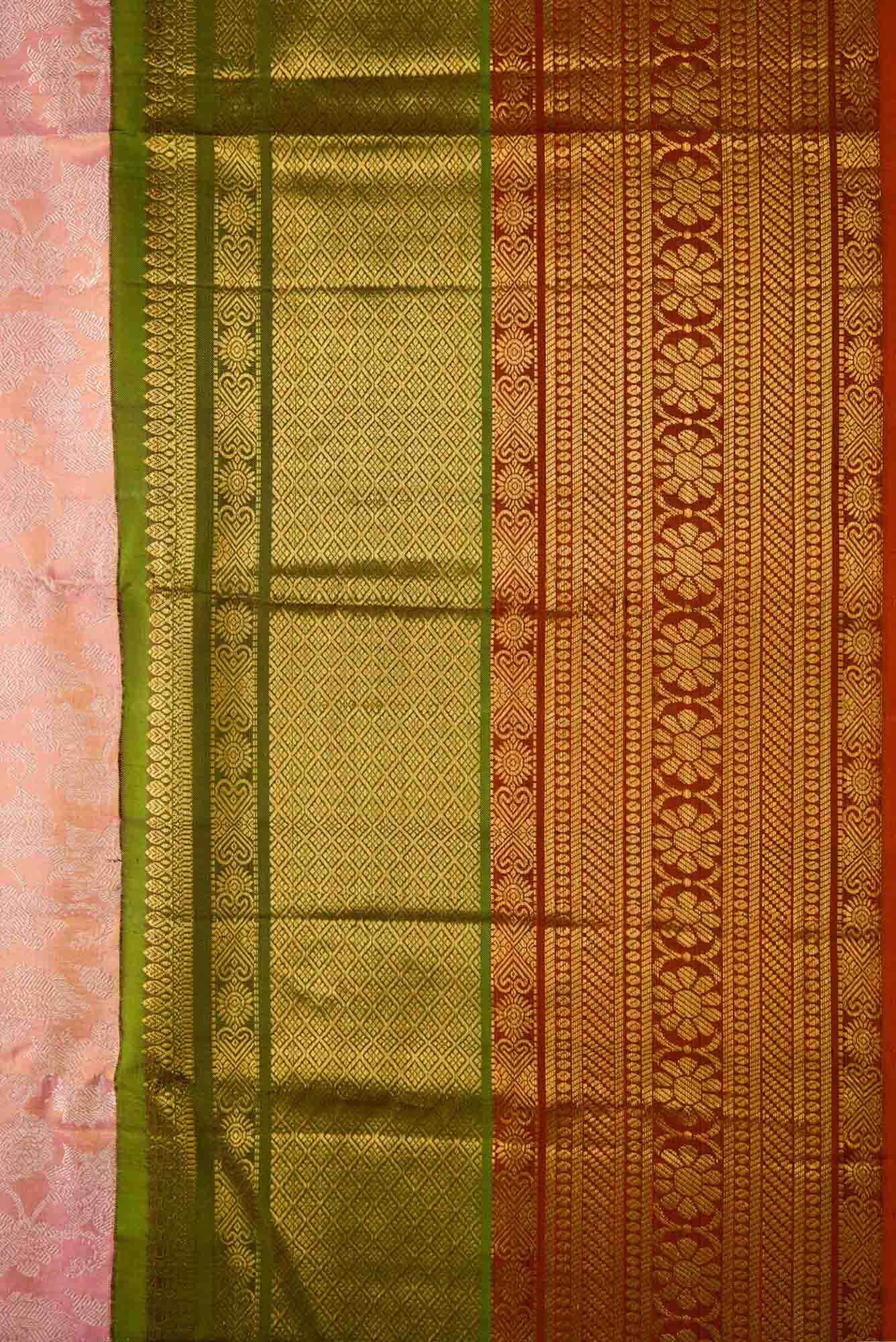 Rose Gold Kanjivaram Tissue Silk Saree - Image 5