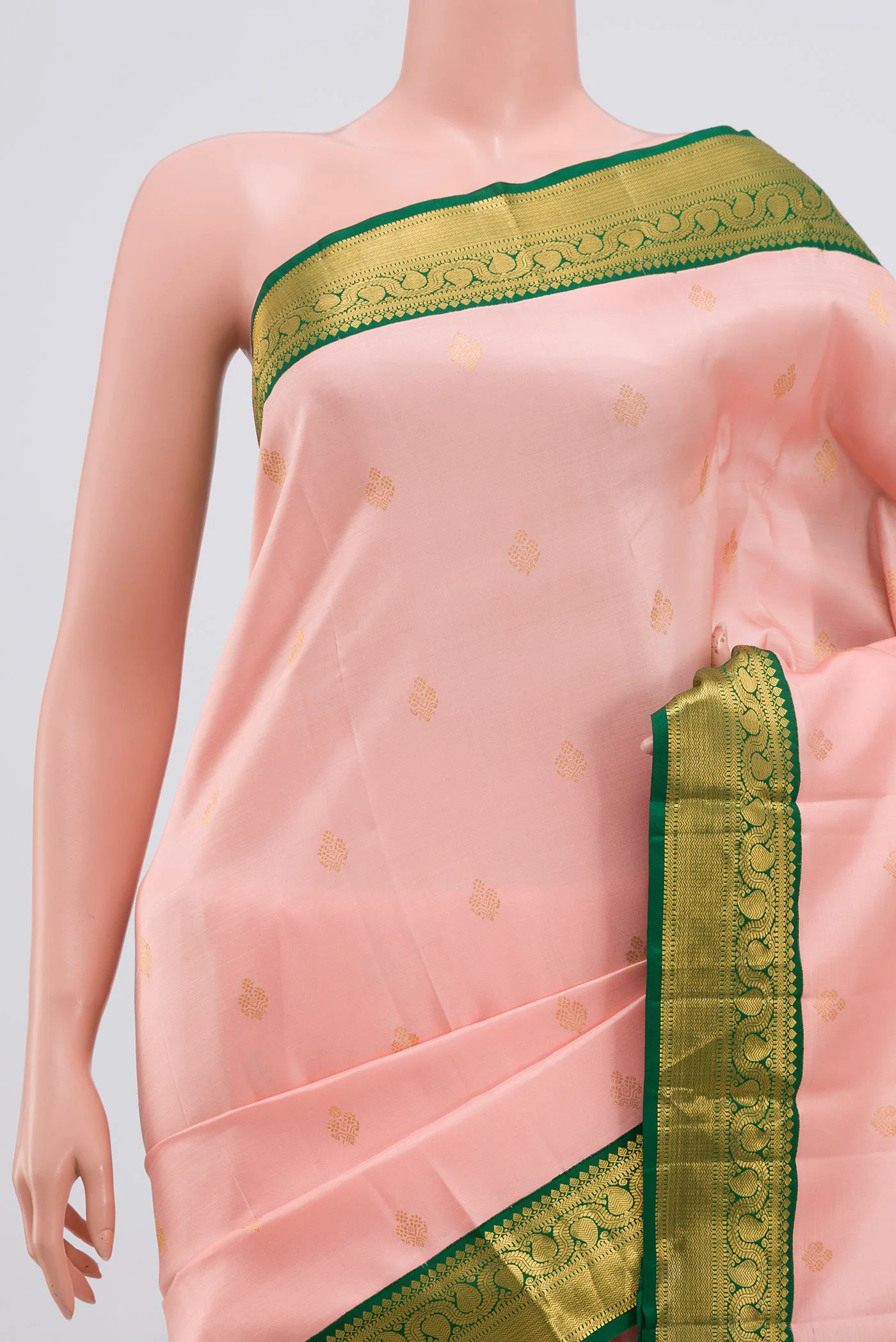 Rose pink Kanjivaram Silk Saree - Image 2
