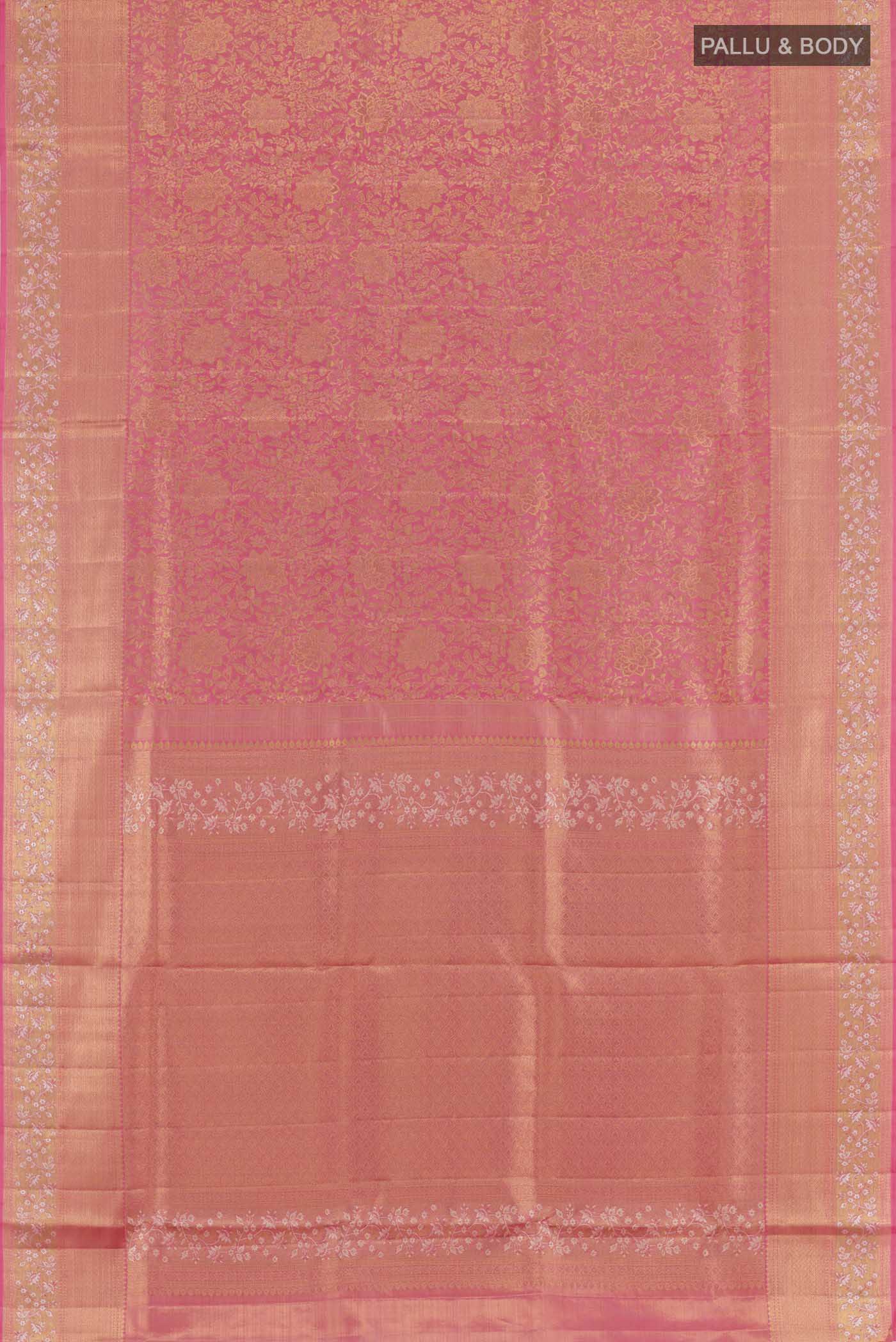 Rose Gold Kanjivaram Tissue Silk Saree - Image 5