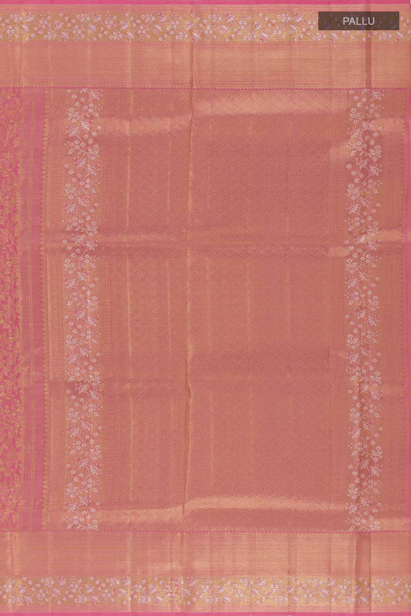 Rose Gold Kanjivaram Tissue Silk Saree - Image 6