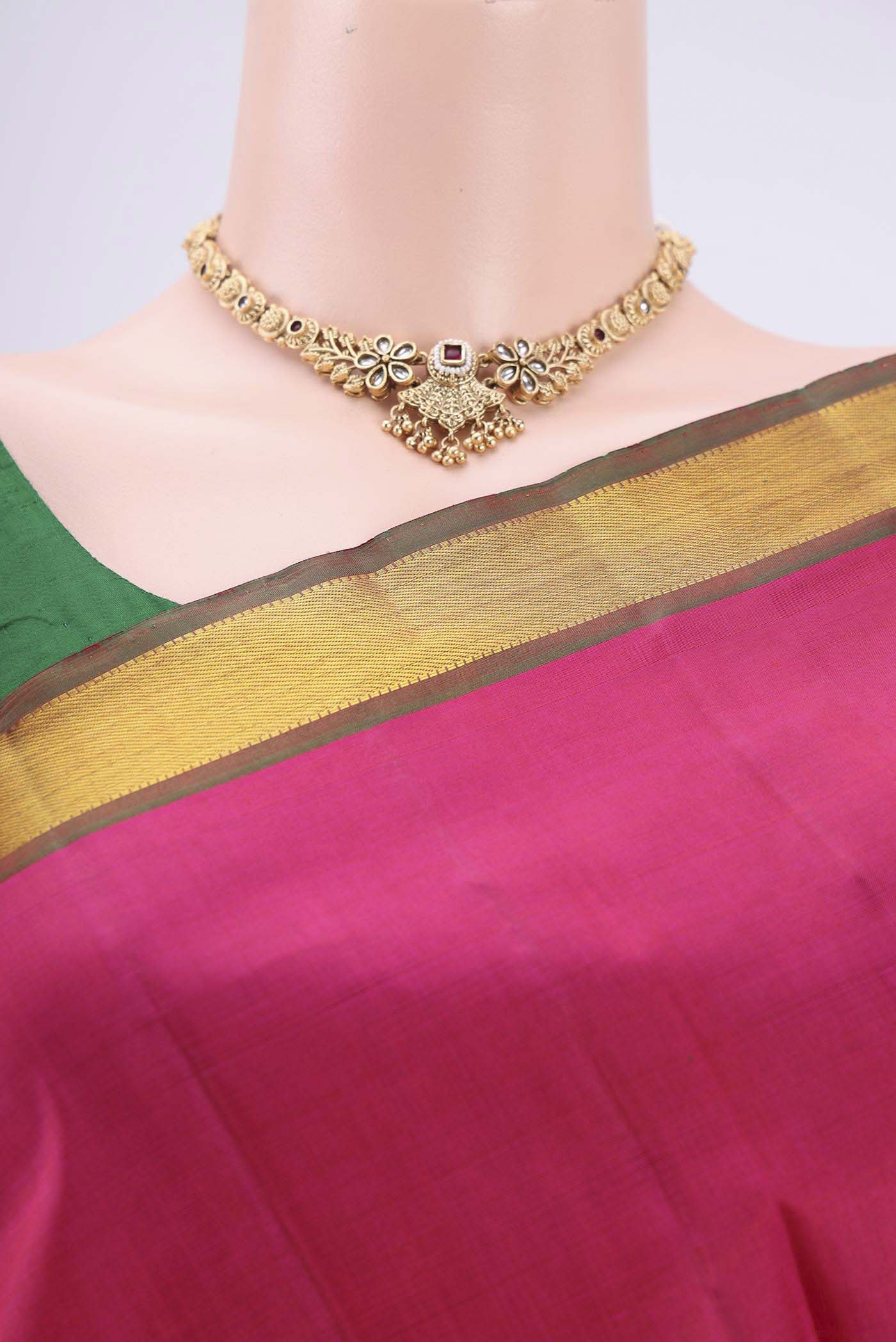 Pink Kanjivaram Silk Saree - Image 2