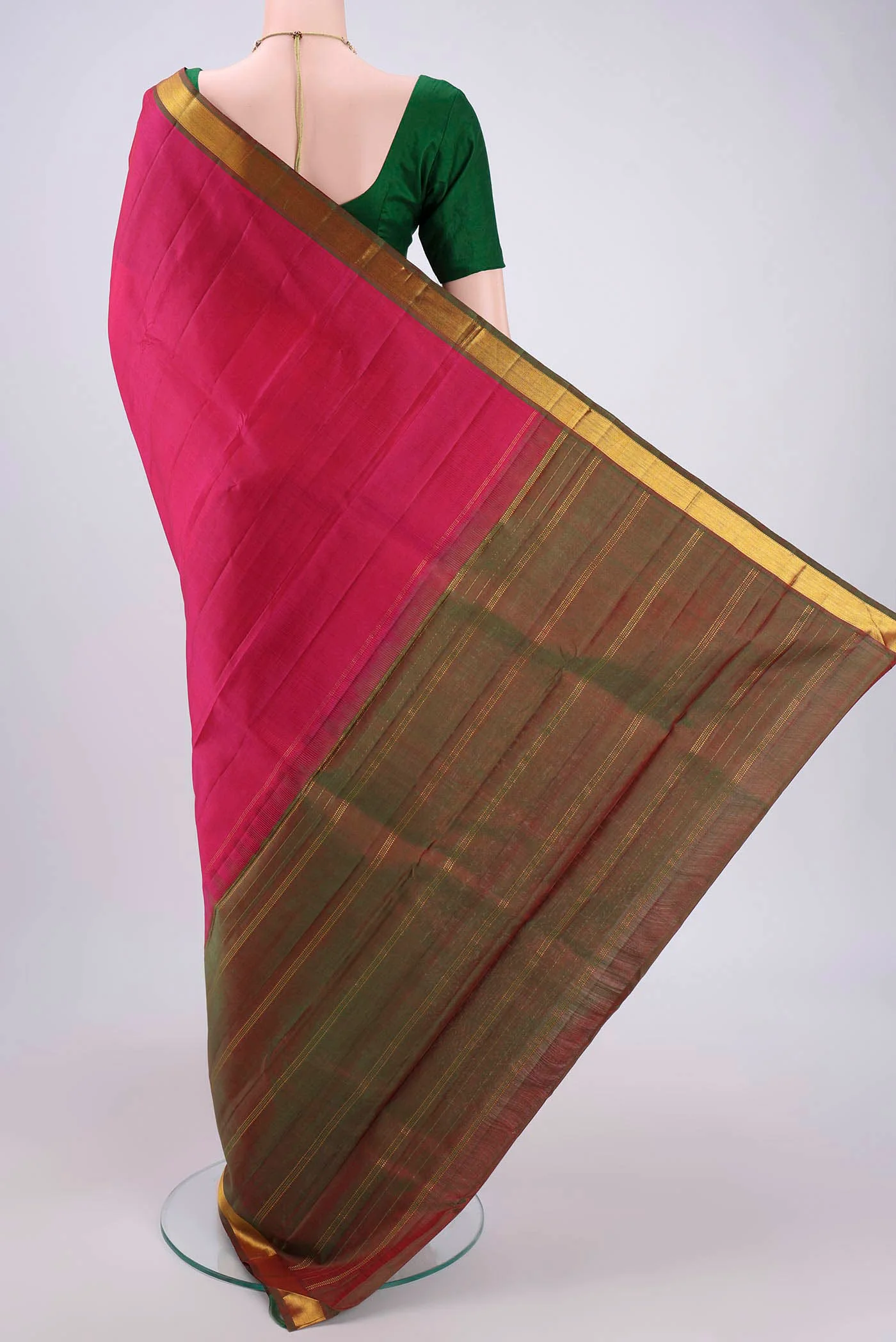 Pink Kanjivaram Silk Saree - Image 3