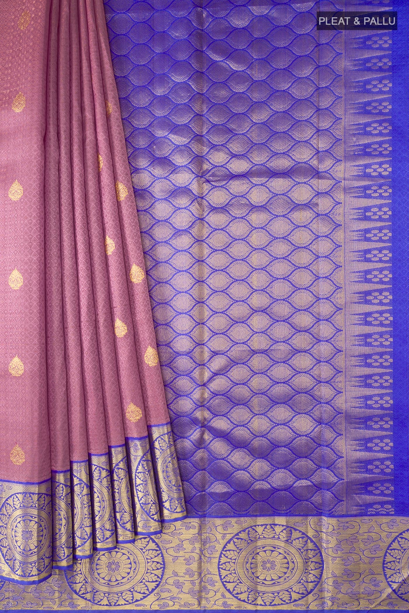 Lavender Kanjivaram Silk Saree - Image 4