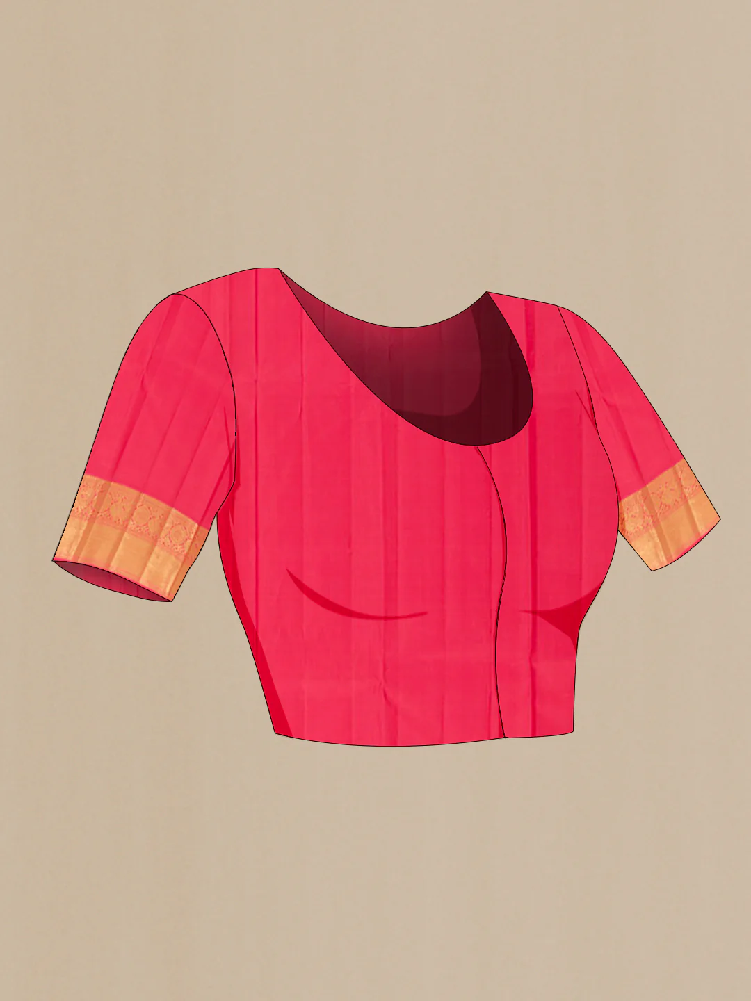 Coral Kanjivaram Silk Saree - Image 4