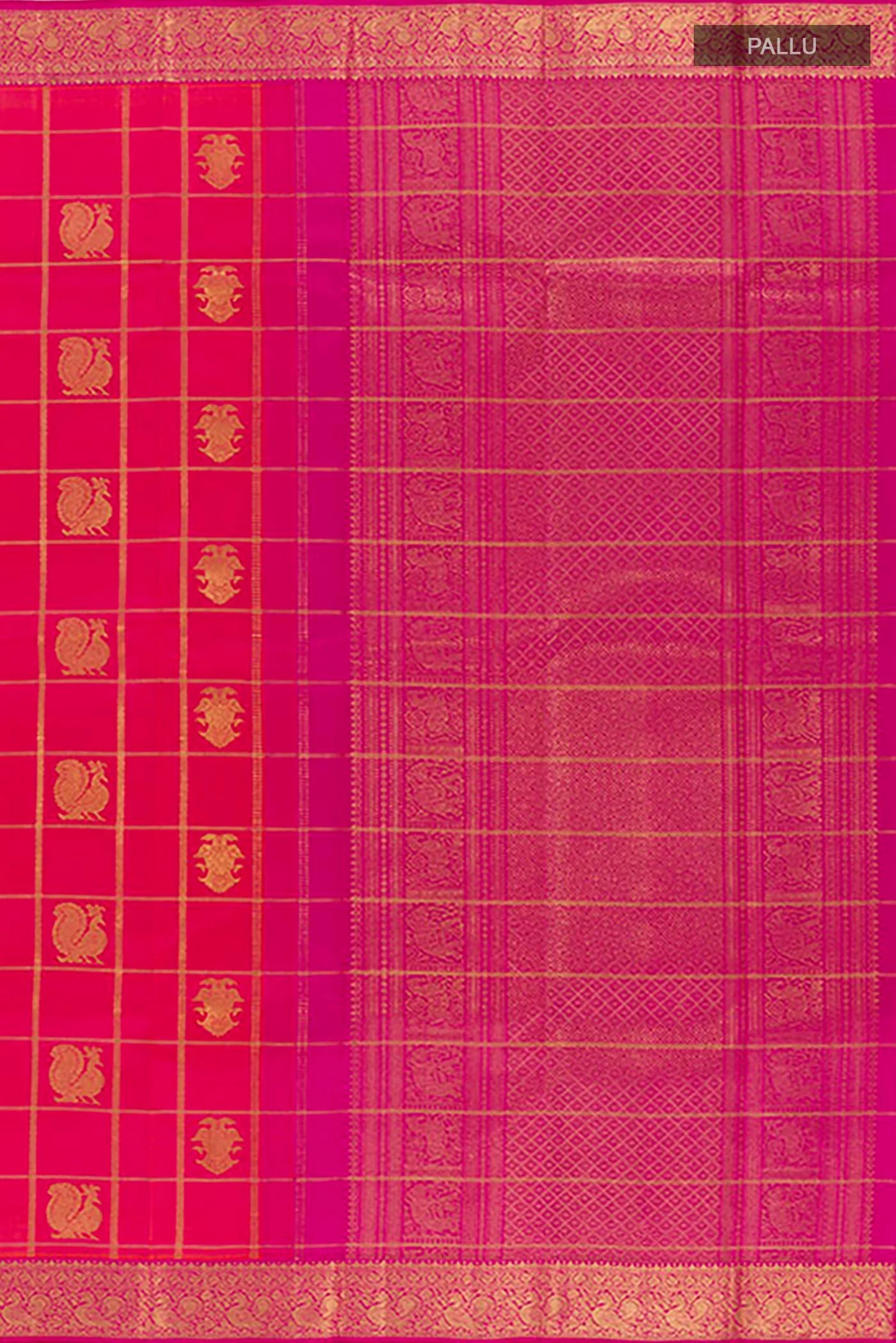 Pure Silk Pure Zari Pink Kanjivaram Saree - Image 6