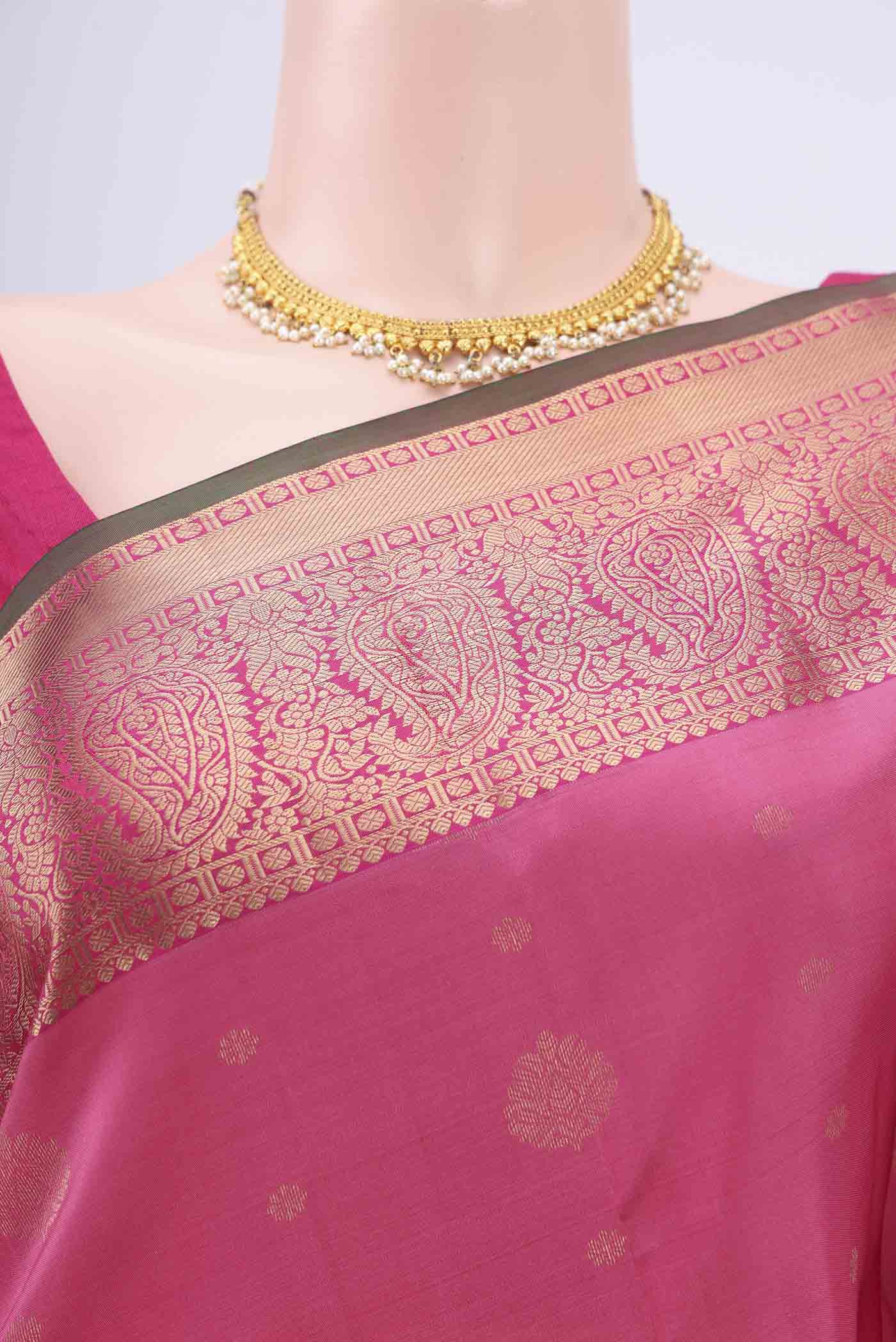 Pink Kanjivaram Silk Saree - Image 2