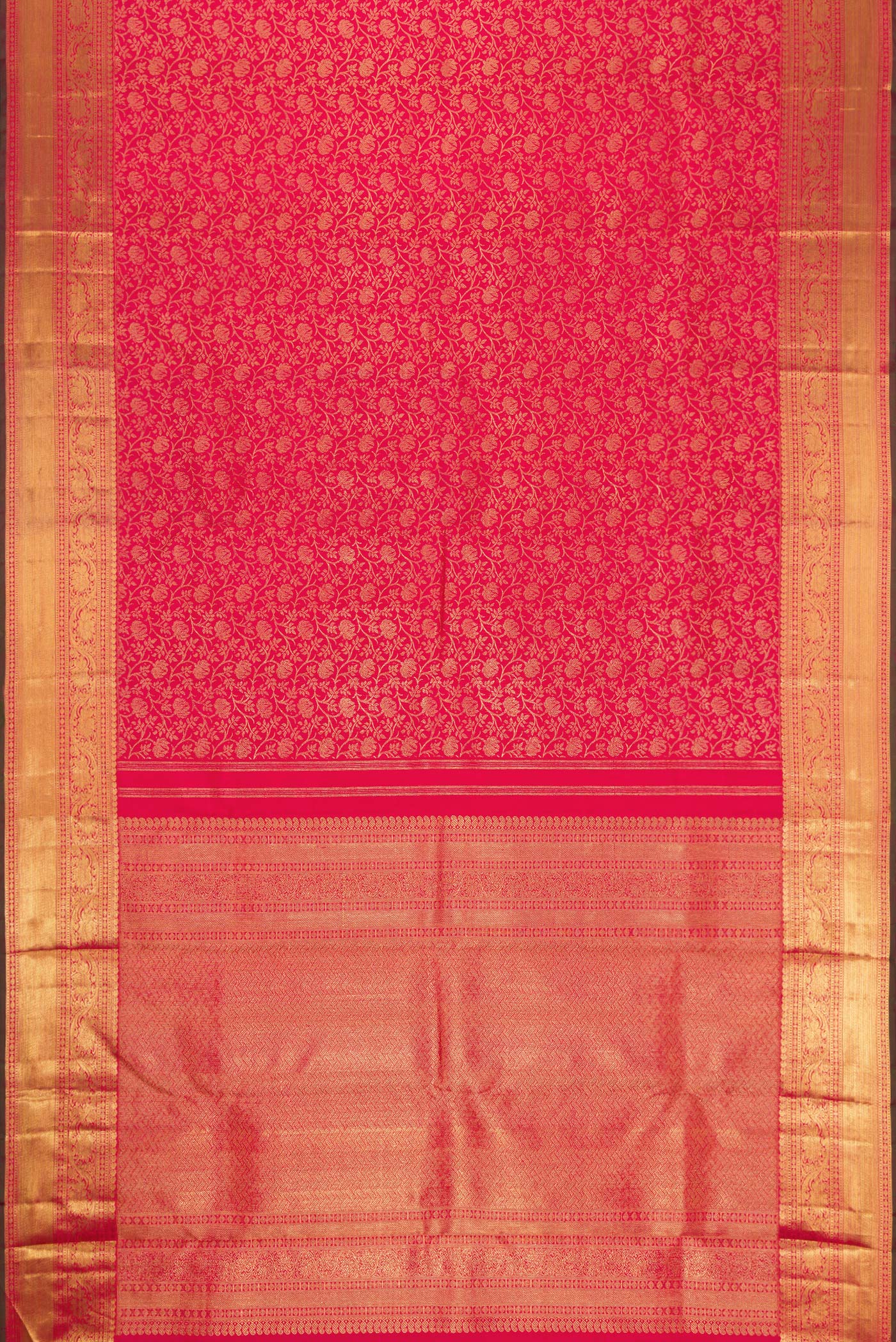 Pure Silk Pure Zari Pink Kanjivaram Saree - Image 6