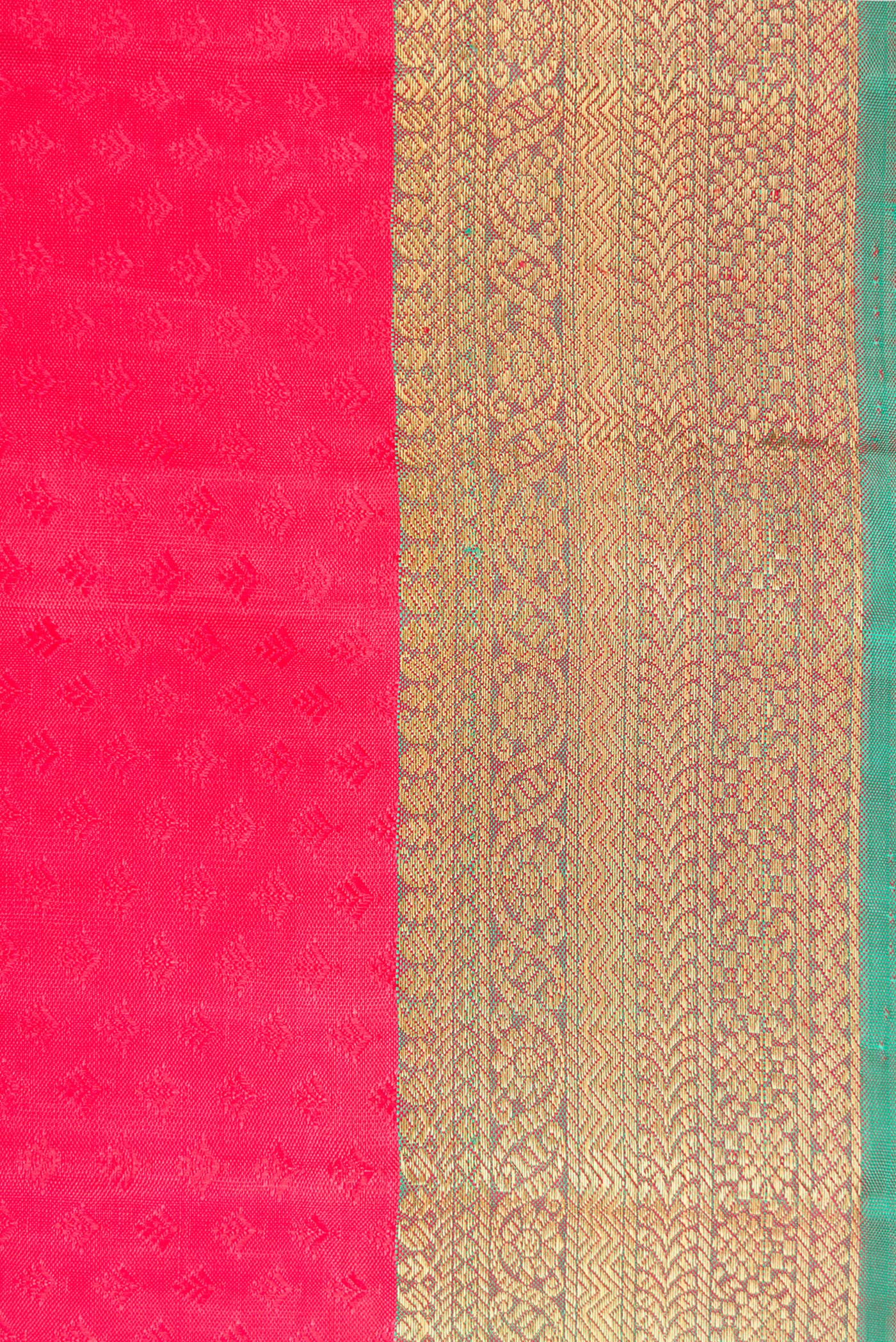 Pure Silk Pure Zari Pink Kanjivaram Saree - Image 3