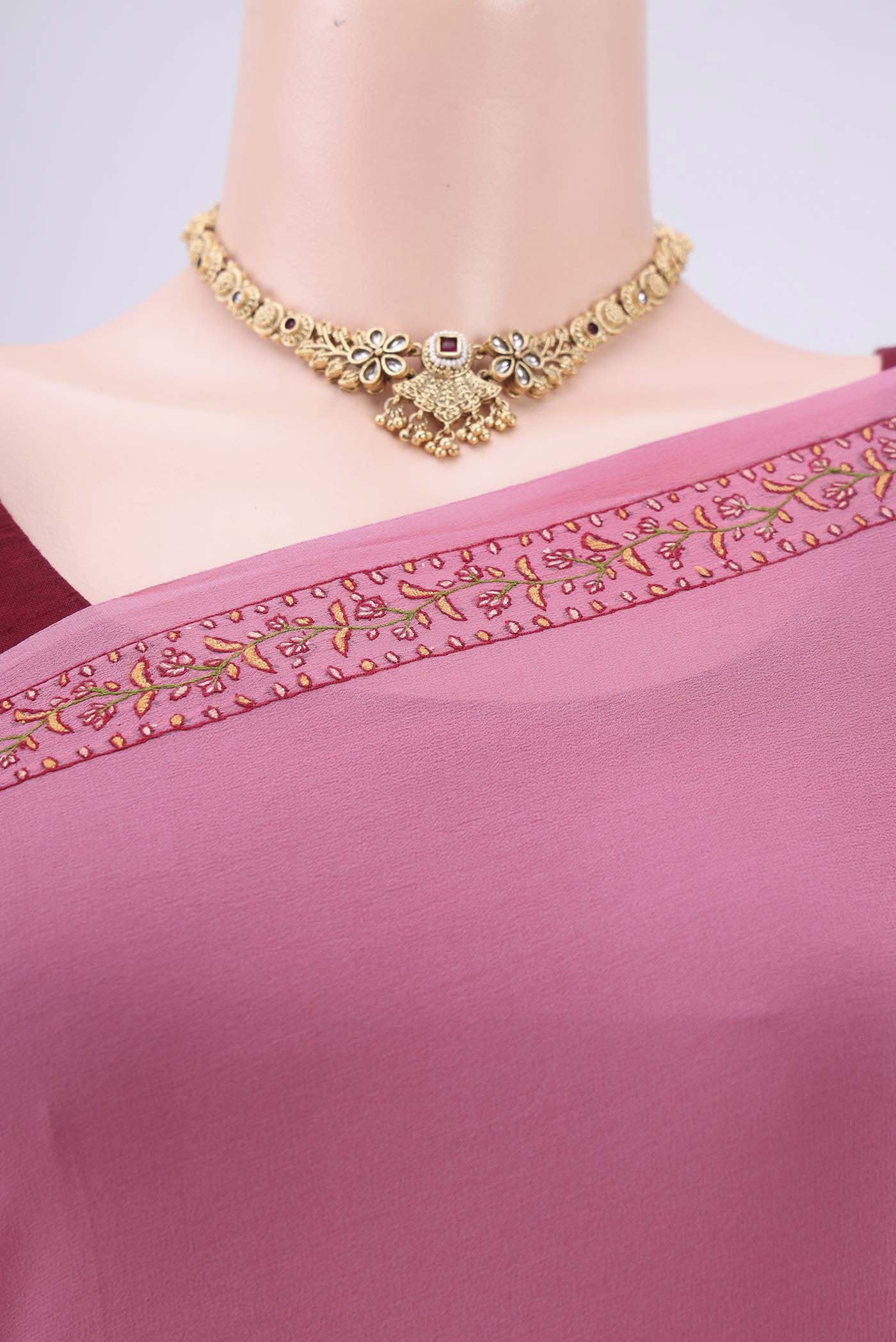 Pink Kashmiri Saree - Image 2