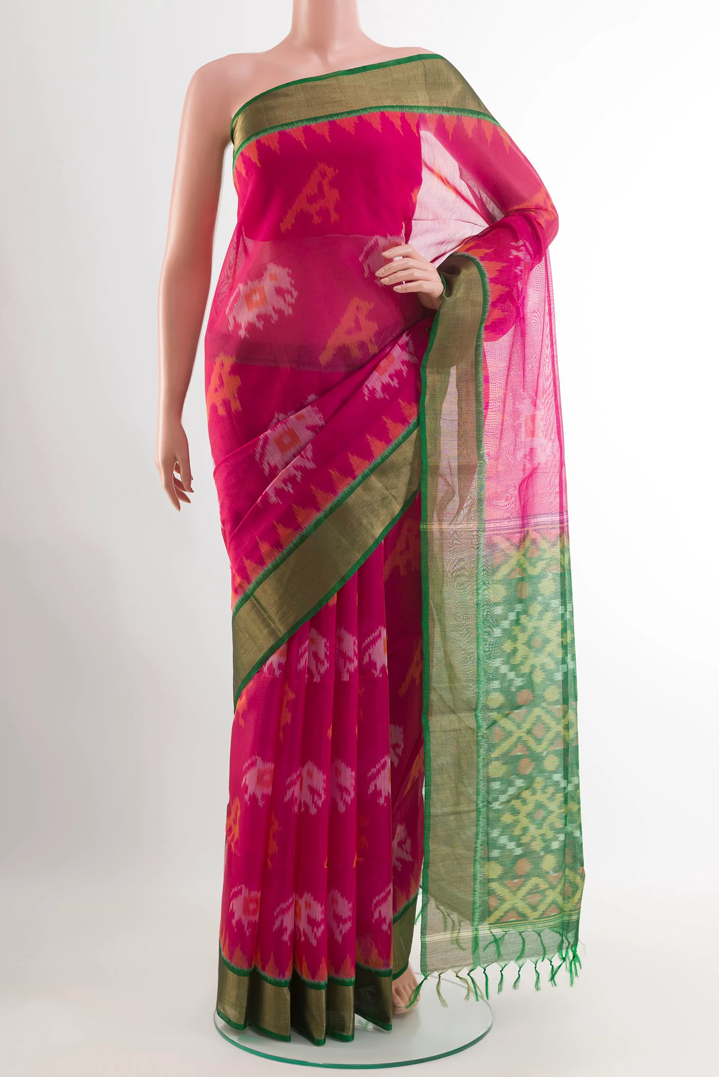 Pink Silk Cotton Saree