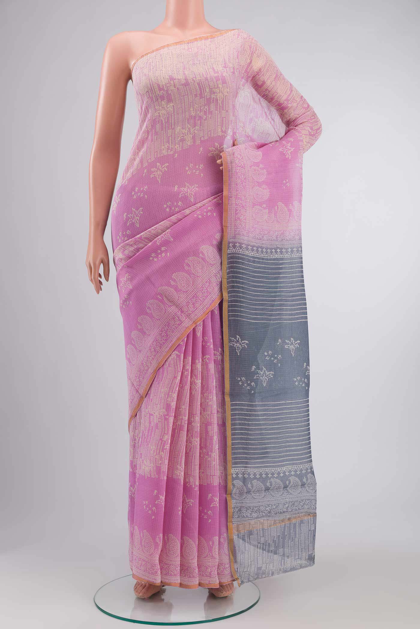 Pink Kota Cotton Saree