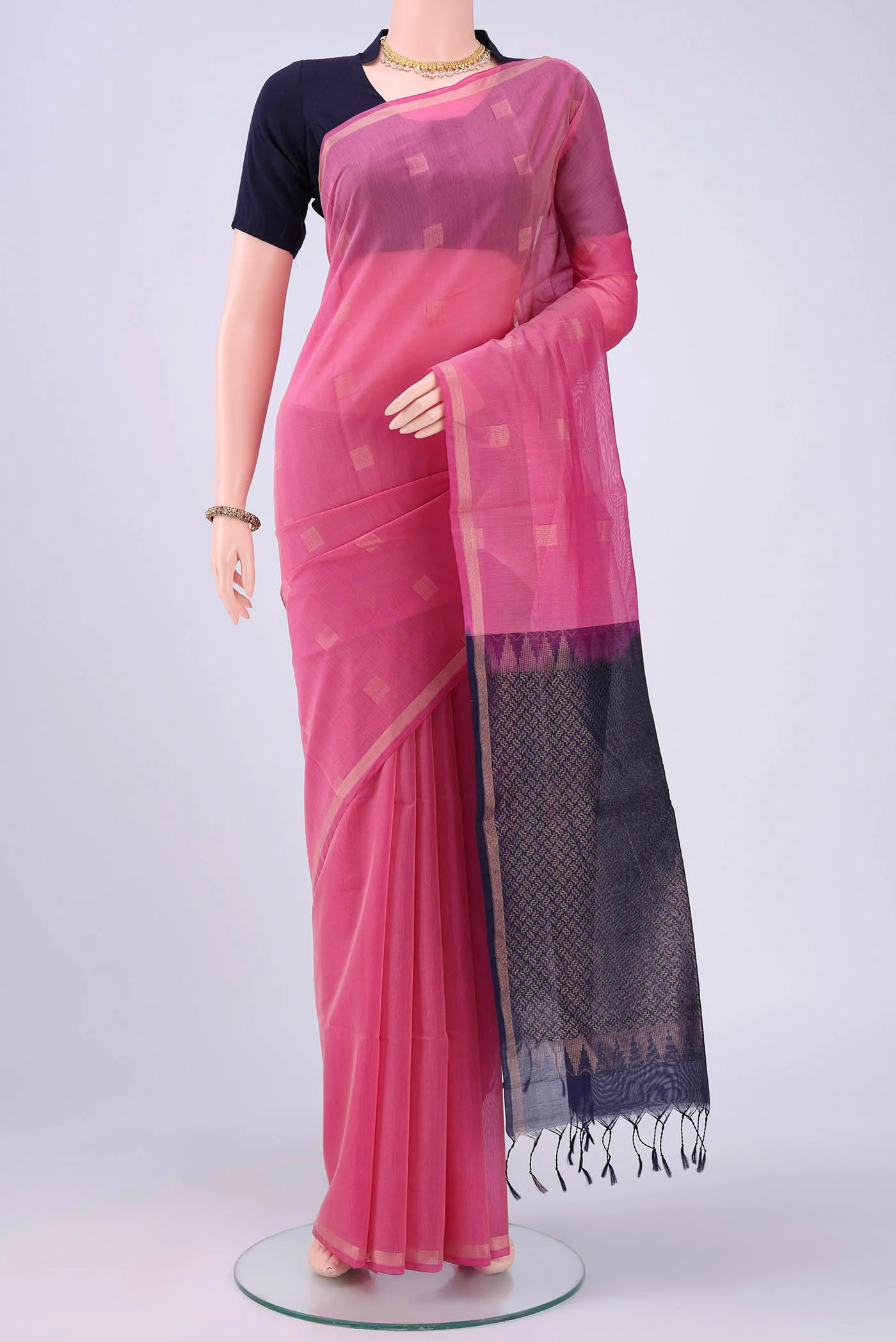 Pink Kota Cotton Saree