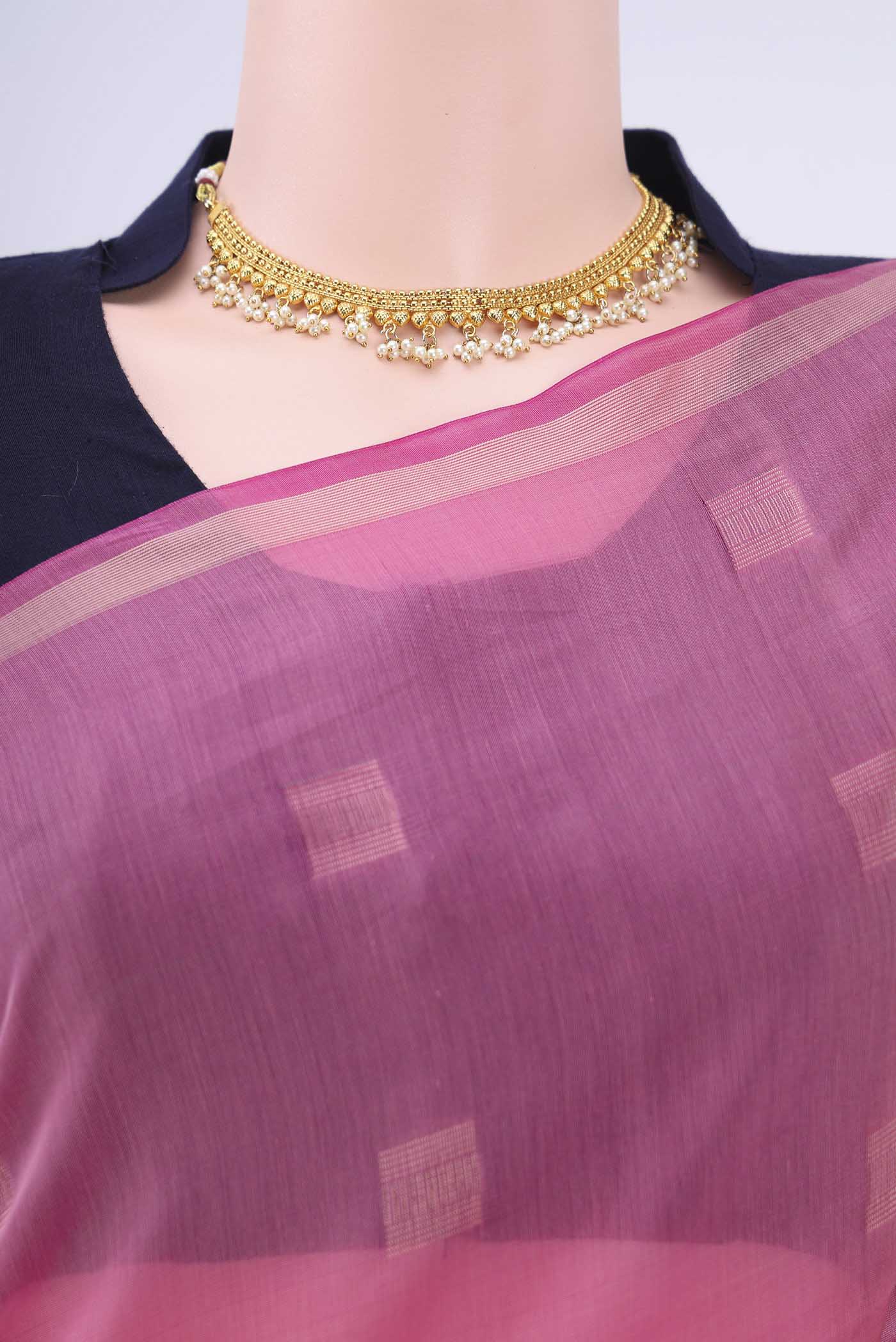Pink Kota Cotton Saree - Image 2