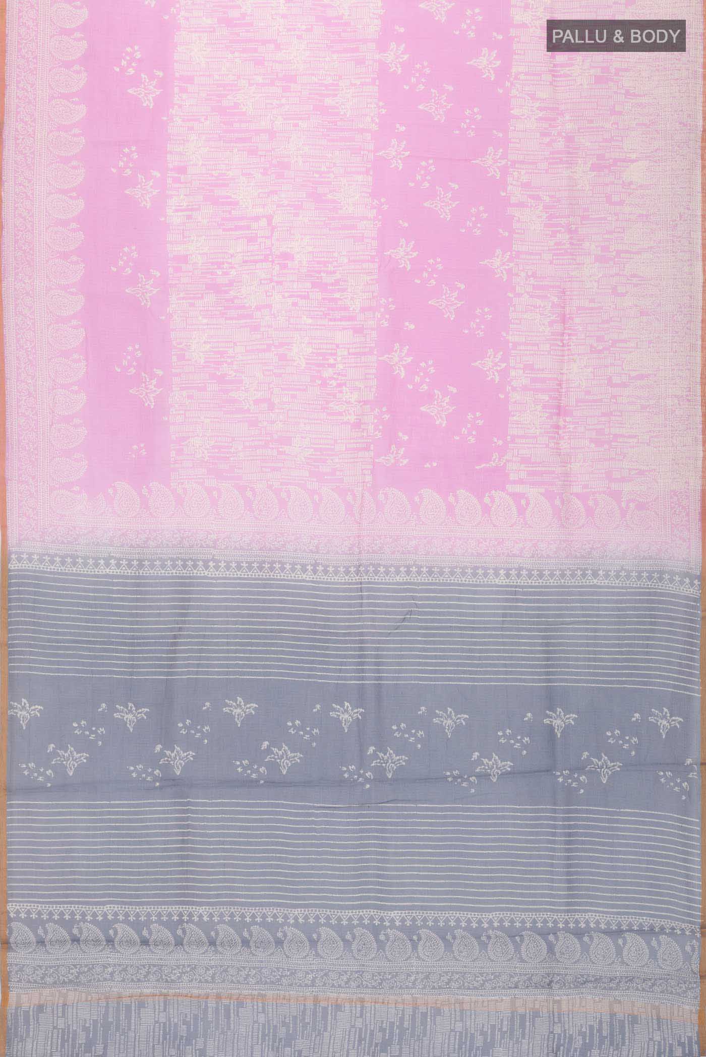 Pink Kota Cotton Saree - Image 3