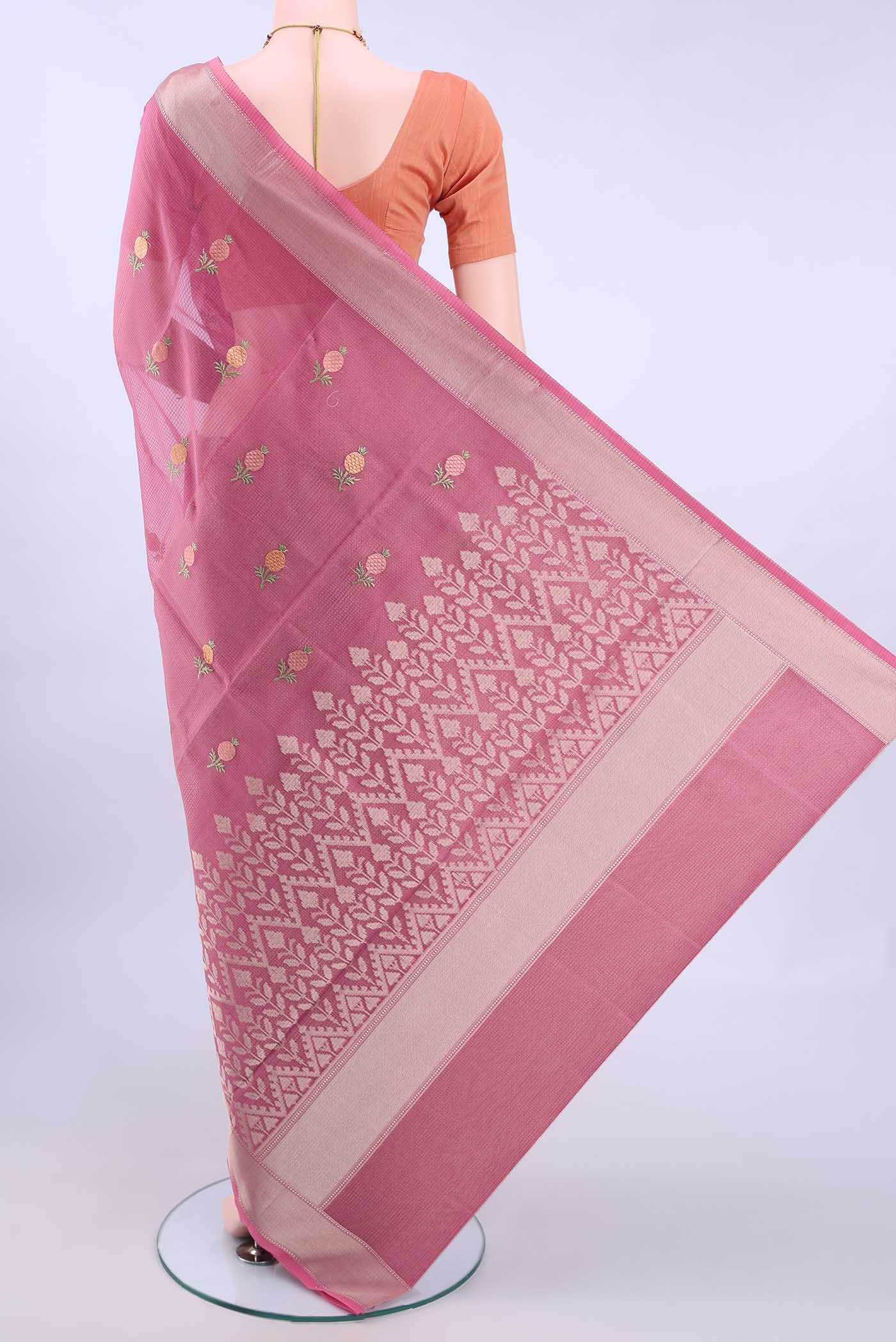 Pink Kota Cotton Saree - Image 2