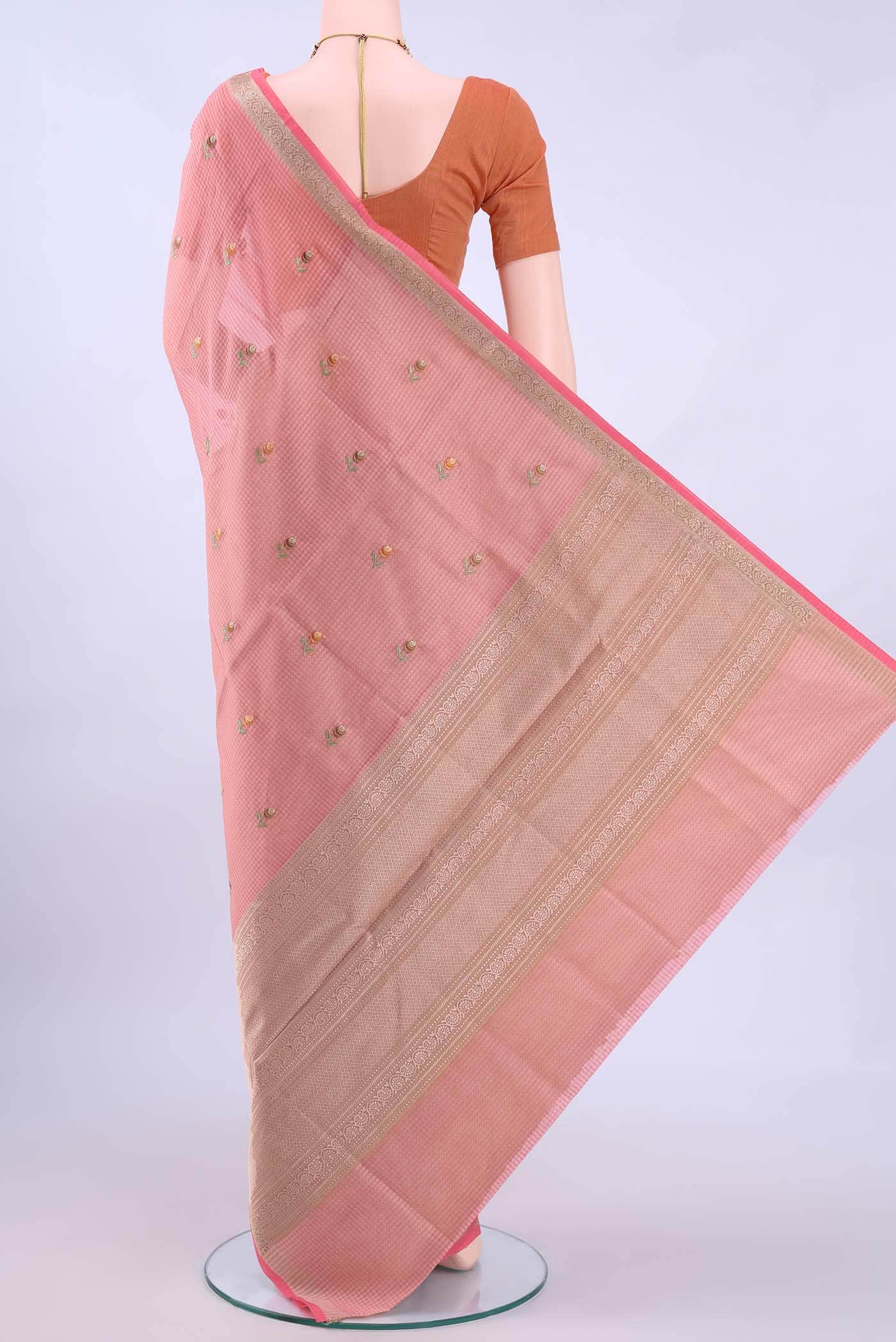 Pink Kota Cotton Saree - Image 2