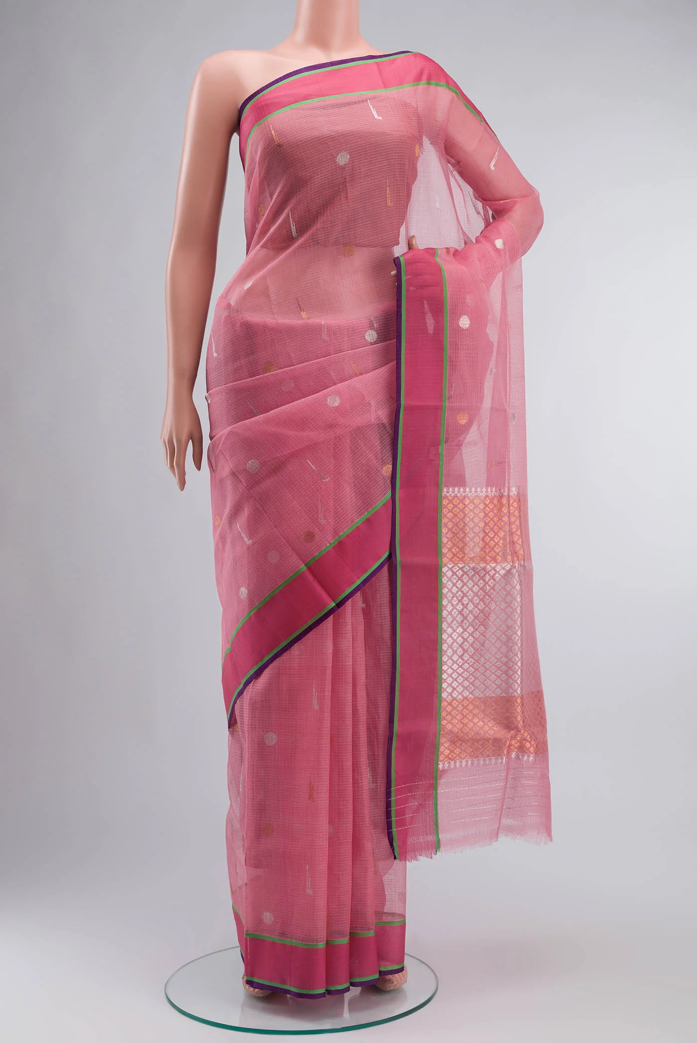 Pink Kota Silk Saree