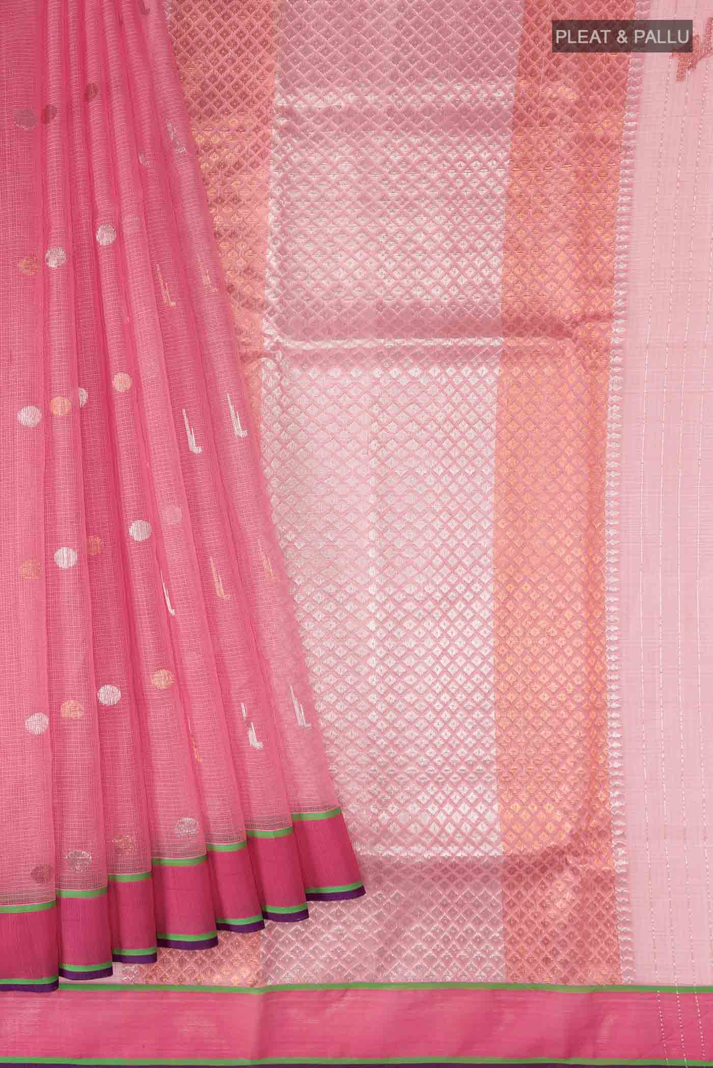 Pink Kota Silk Saree - Image 4