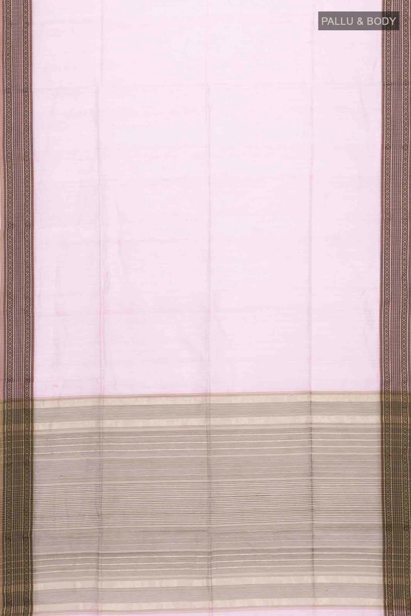 Pink Maheshwari Silk Cotton Saree - Image 3