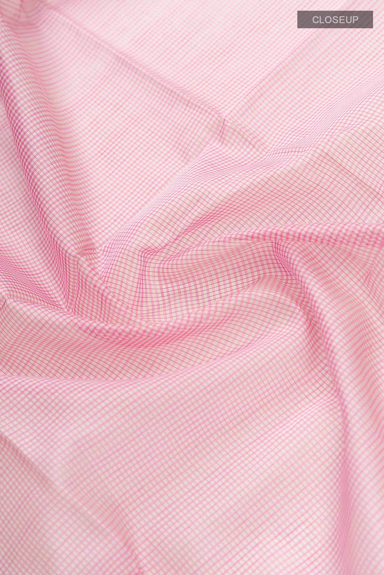 Pink Maheshwari Silk Cotton Saree - Image 3