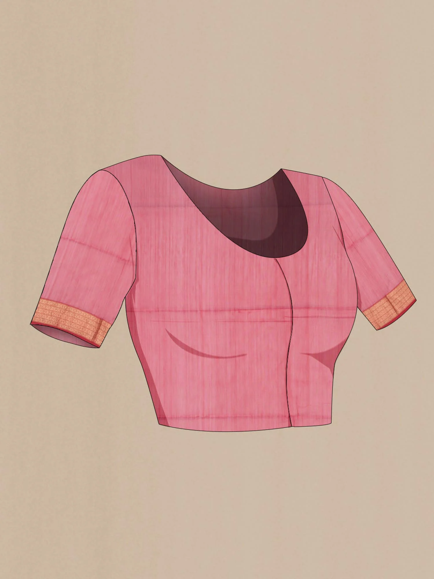 Pink Maheshwari Silk Cotton Saree - Image 3