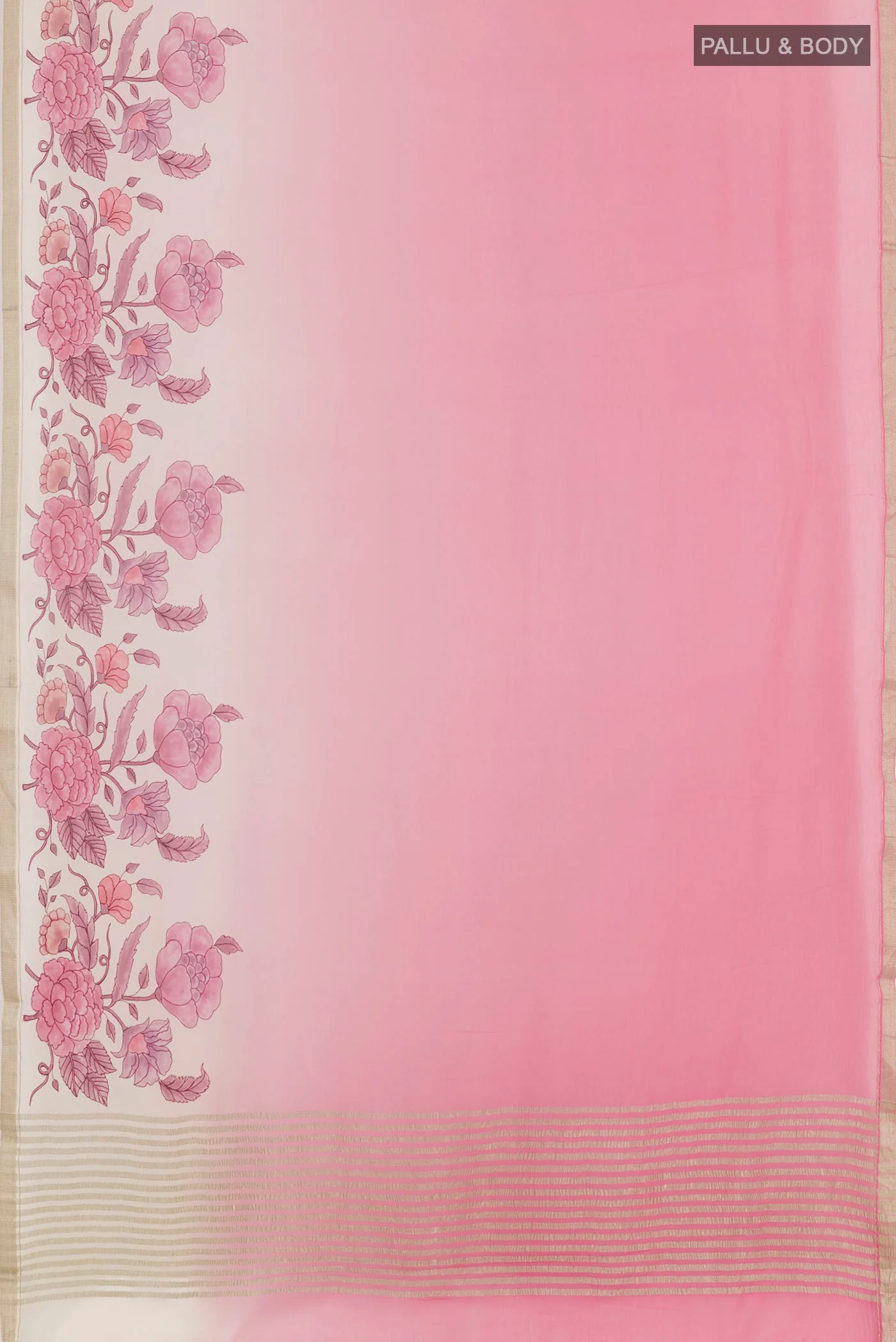 Pink Mysore Chiffon Saree - Image 3