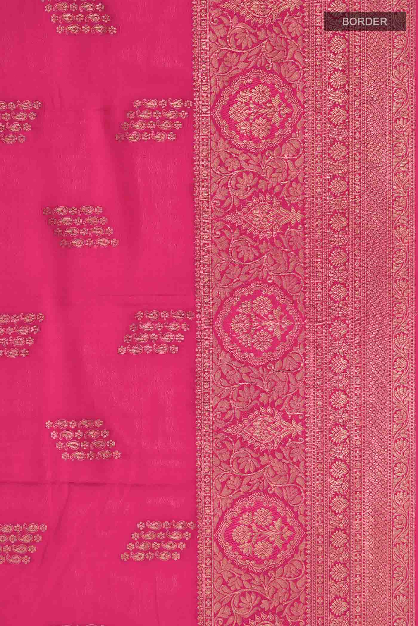 Pink Mysore Crepe Saree - Image 3