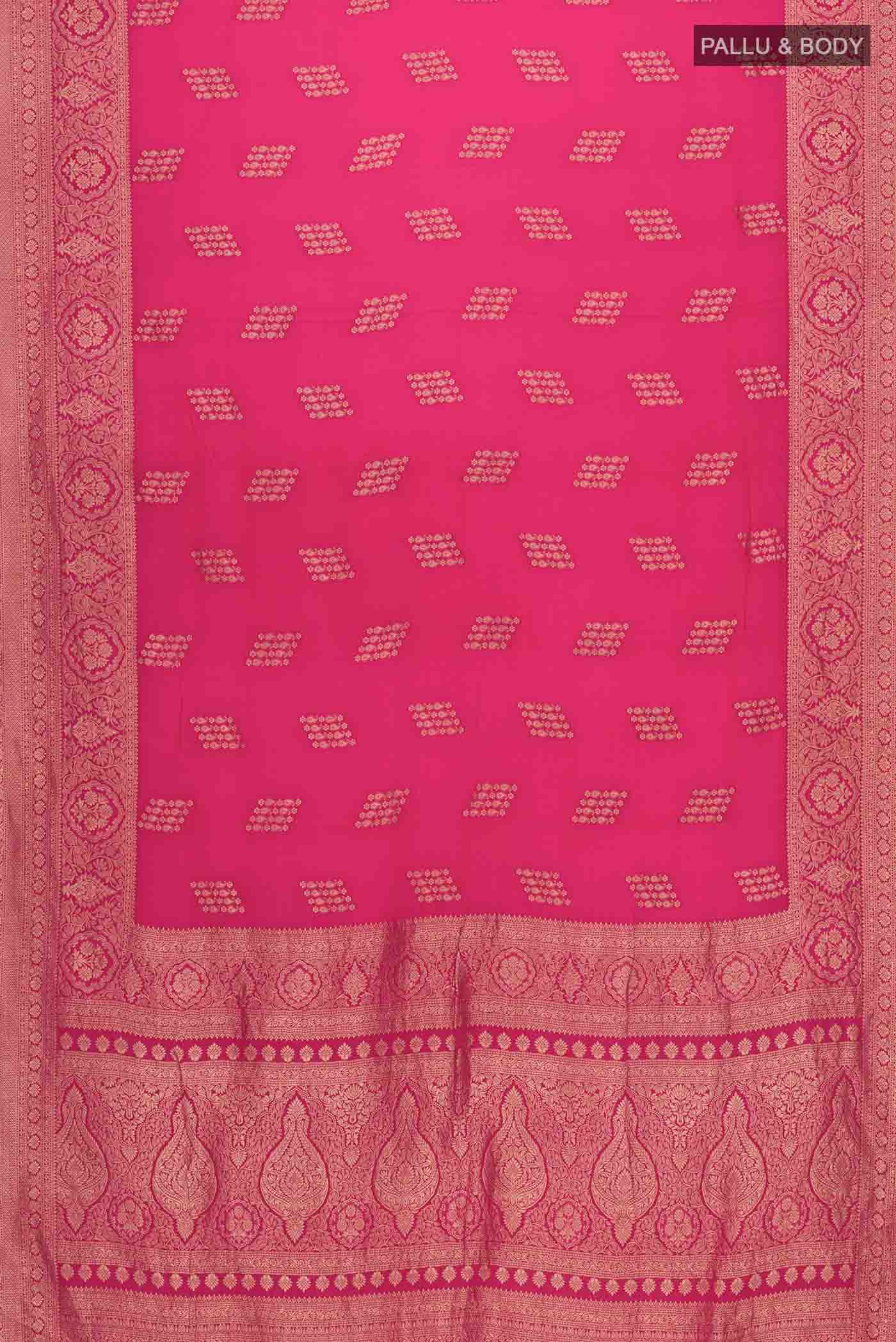 Pink Mysore Crepe Saree - Image 5