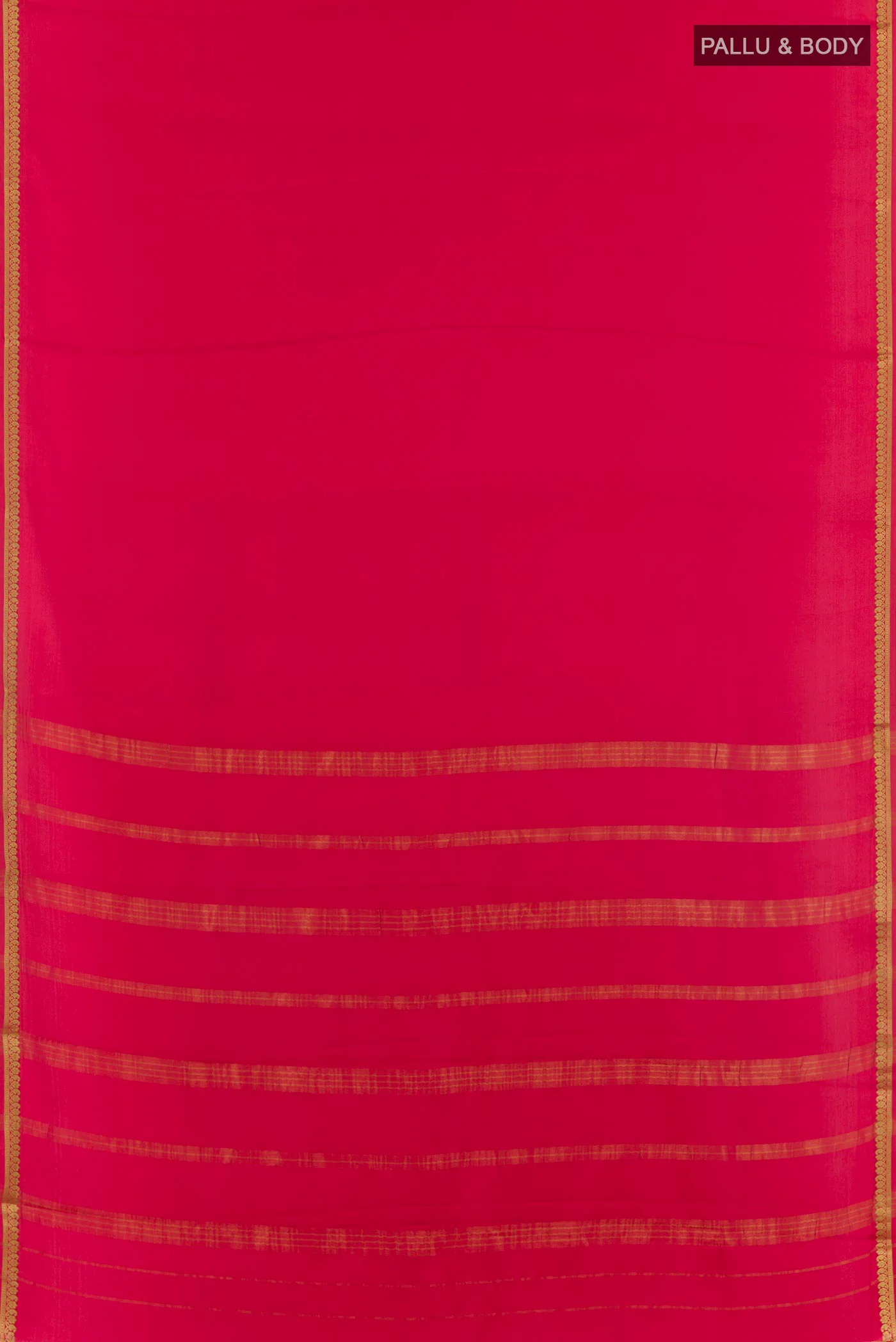 Red Mysore Crepe Saree - Image 3