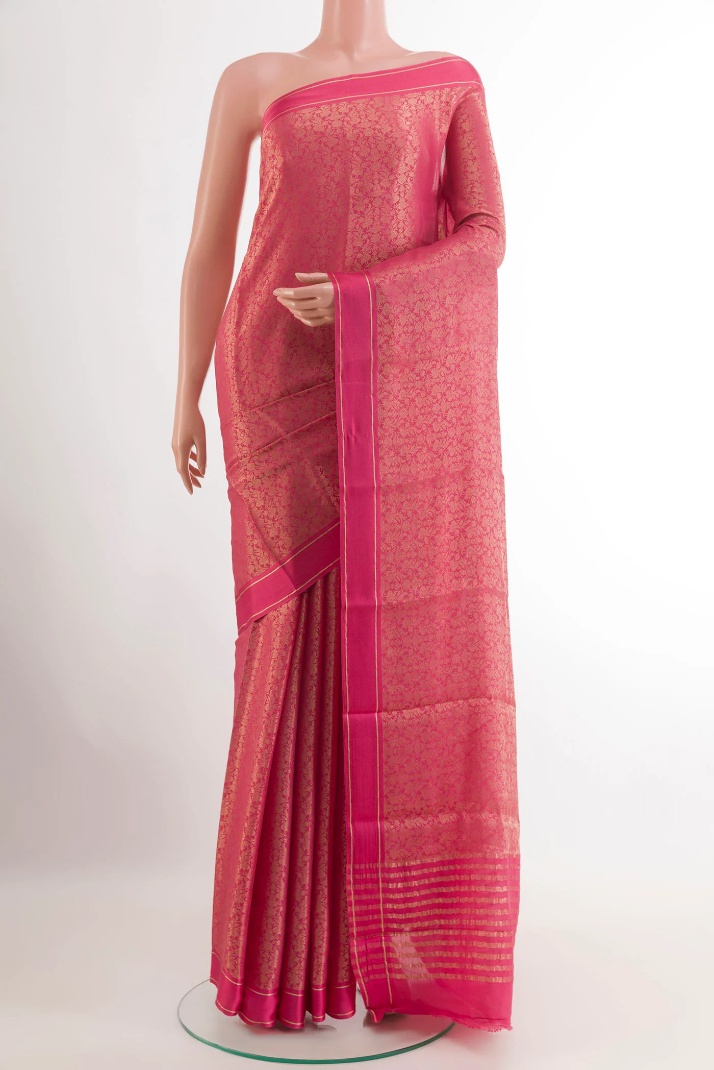 Pink Mysore Georgette Saree