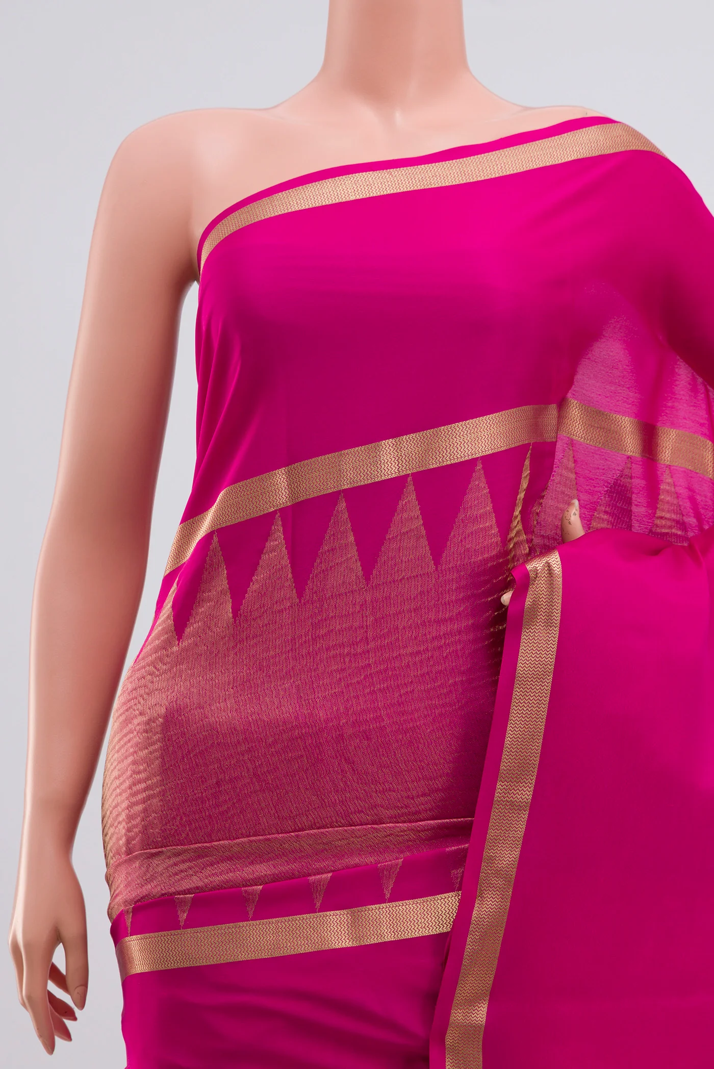 Pink Mysore Crepe Saree - Image 2