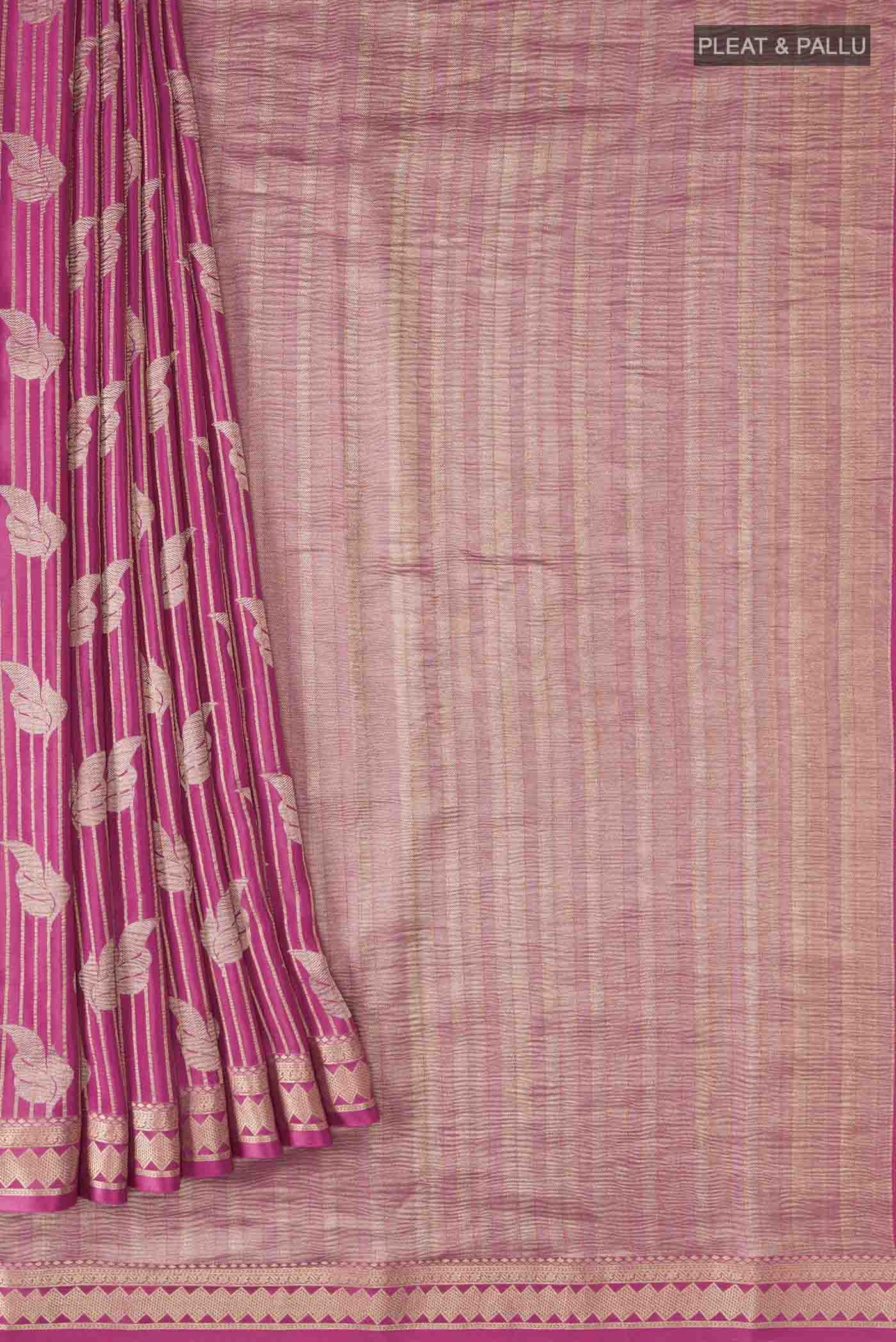 Pink Mysore Crepe Saree - Image 4