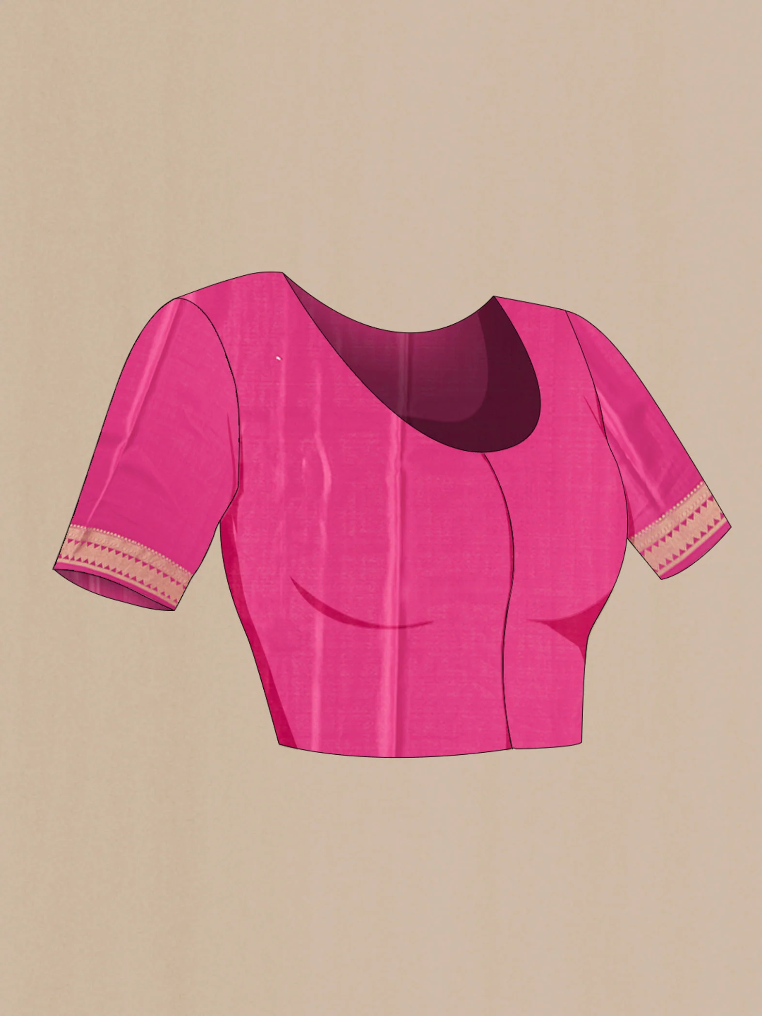 Pink Mysore Crepe Saree - Image 5