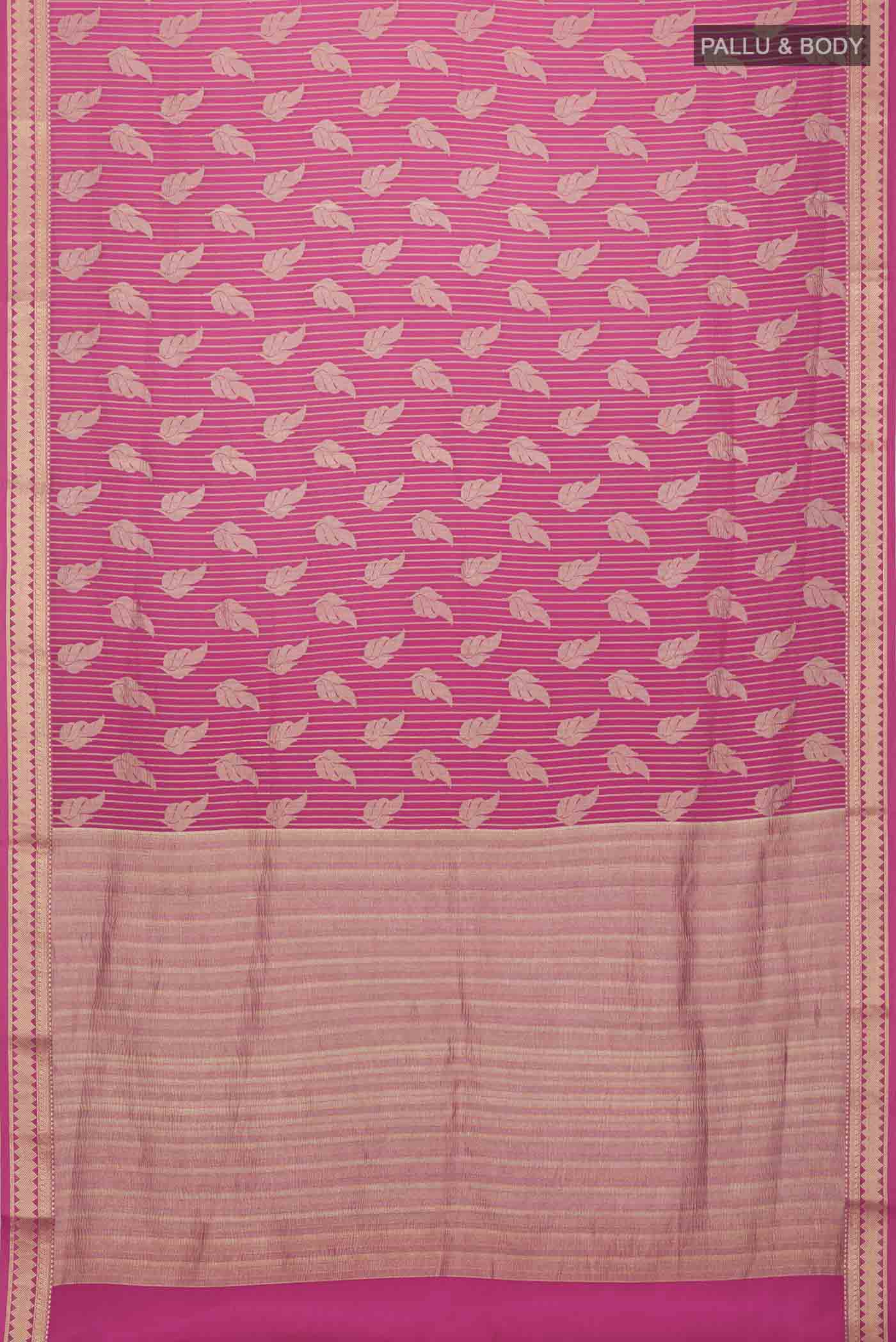Pink Mysore Crepe Saree - Image 6