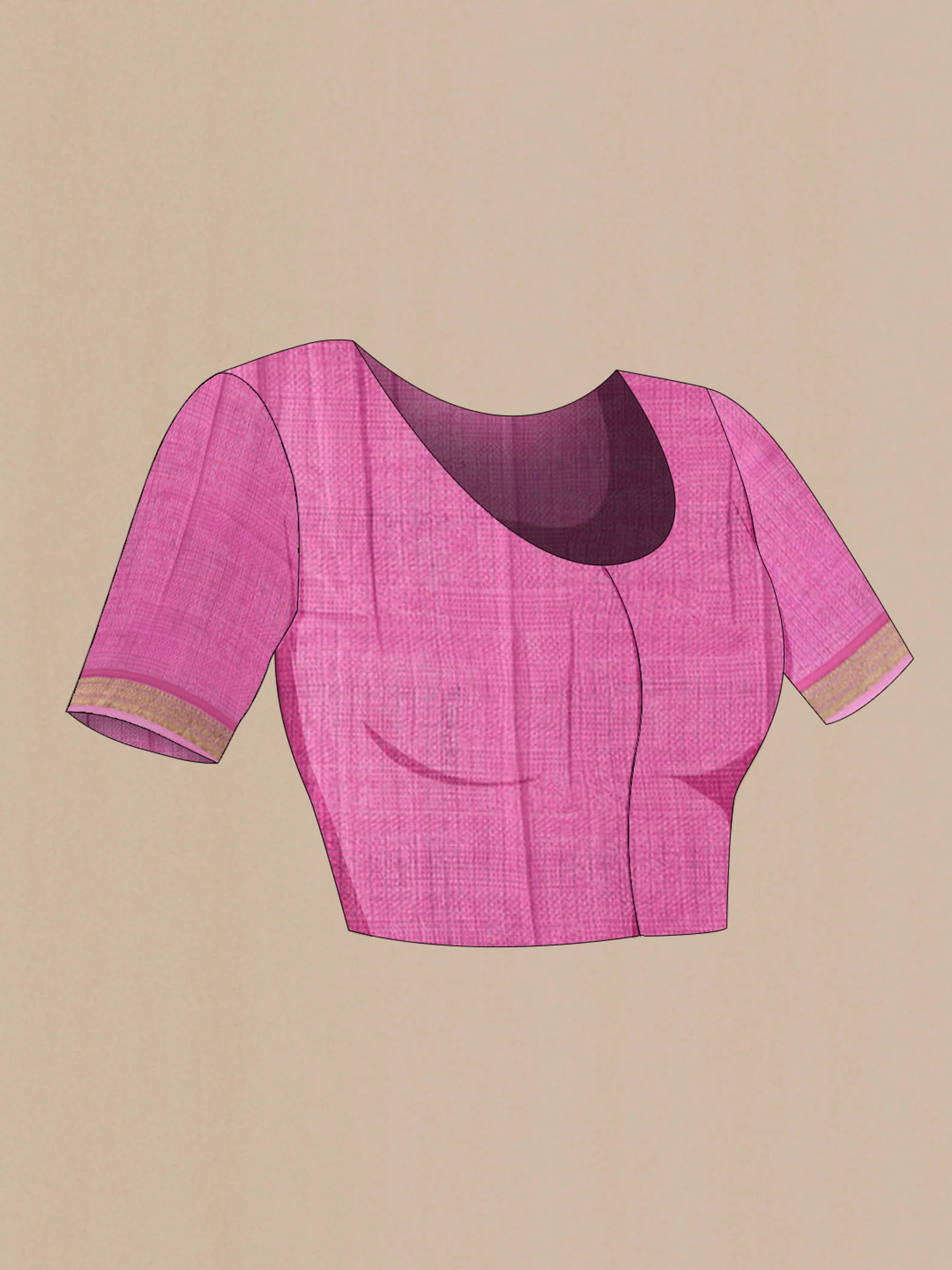 Pink Mysore Crepe Saree - Image 4