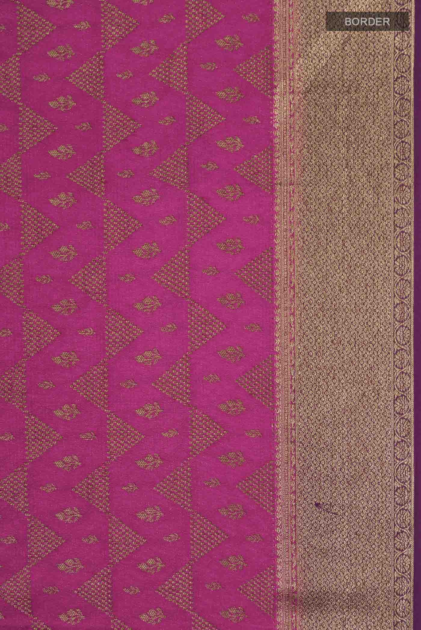 Pink Mysore Crepe Saree - Image 3