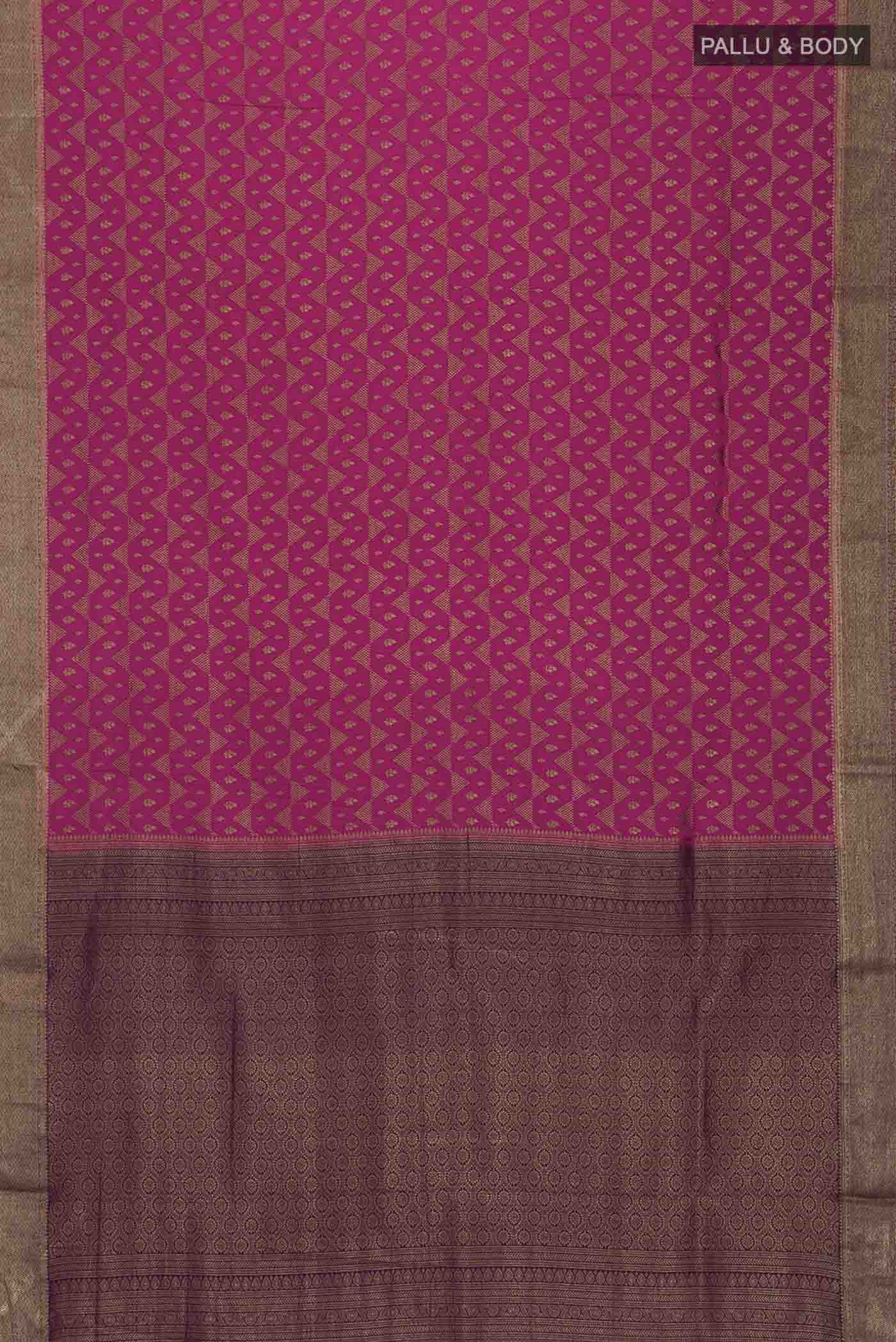 Pink Mysore Crepe Saree - Image 6