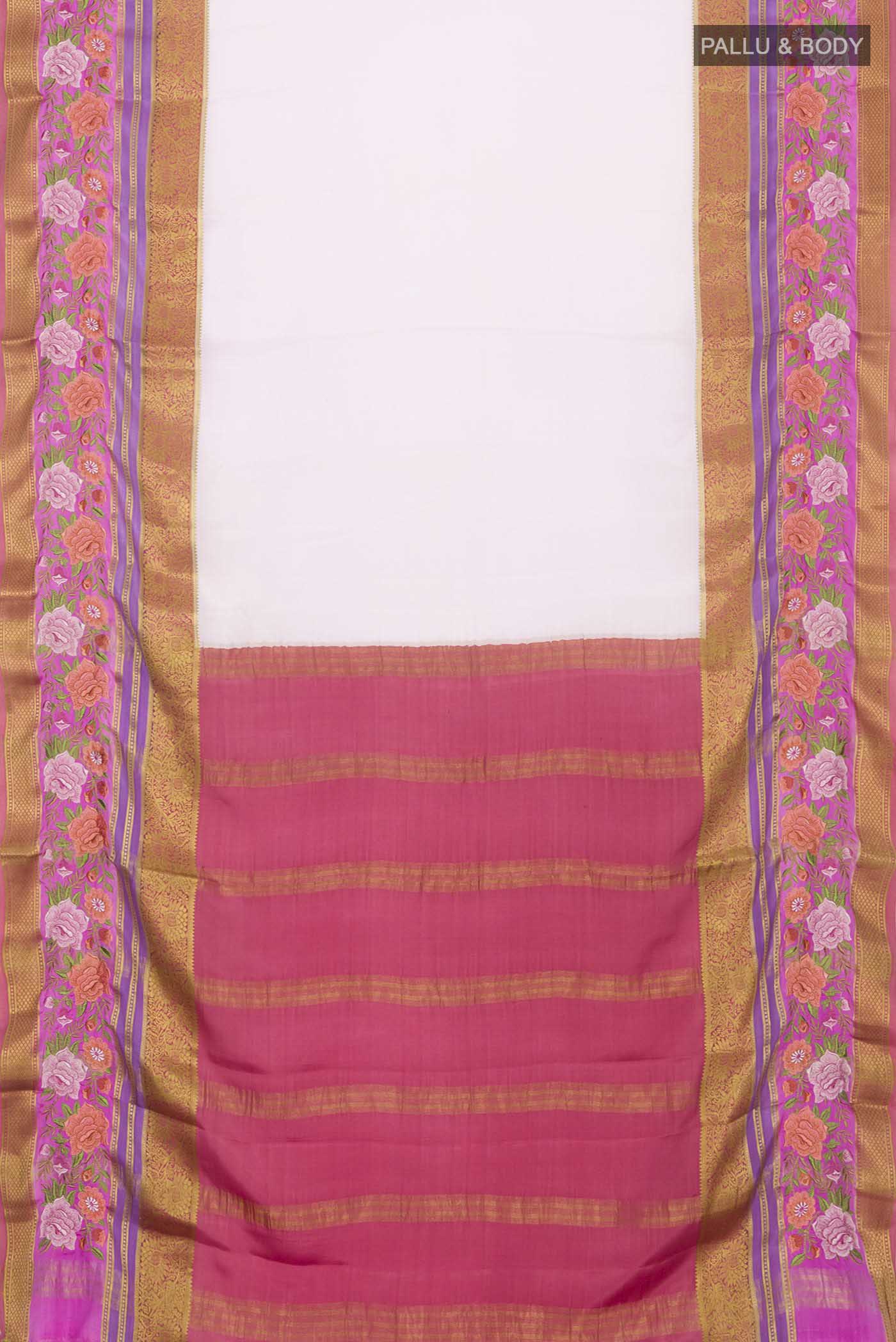 Pink Mysore Crepe Saree - Image 6