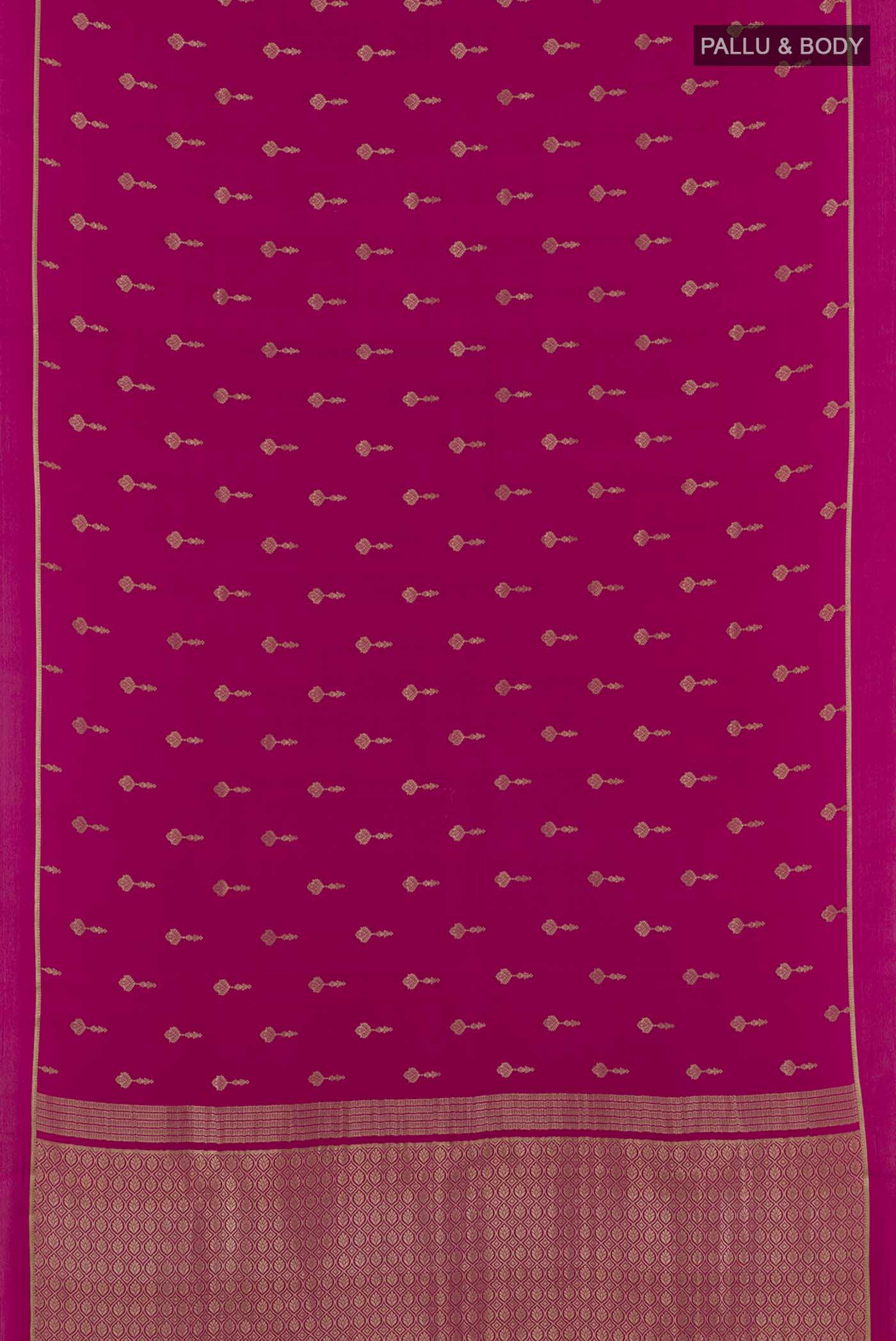 Light Magenta Mysore Crepe Saree - Image 3