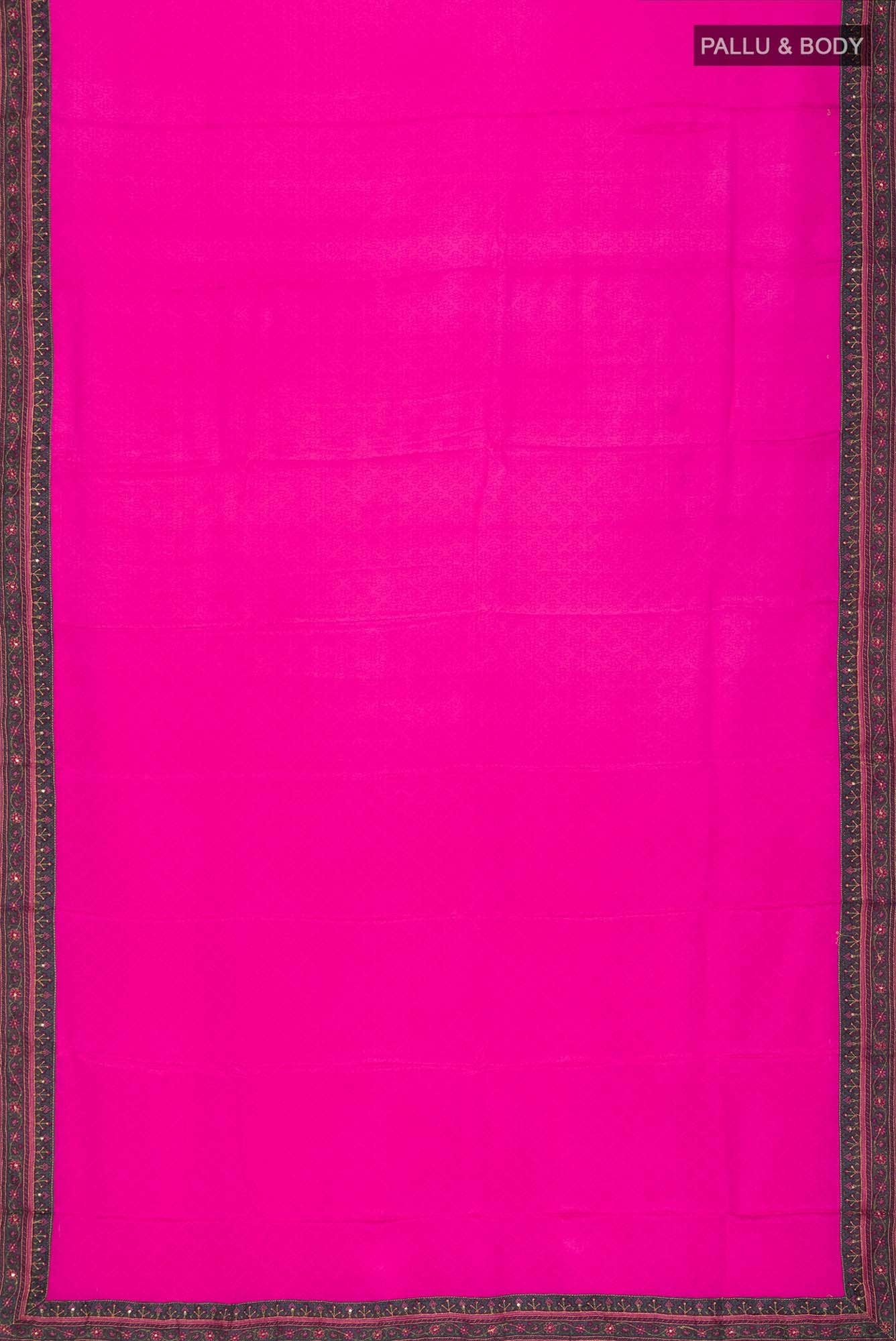 Pink Mysore Crepe Saree - Image 3