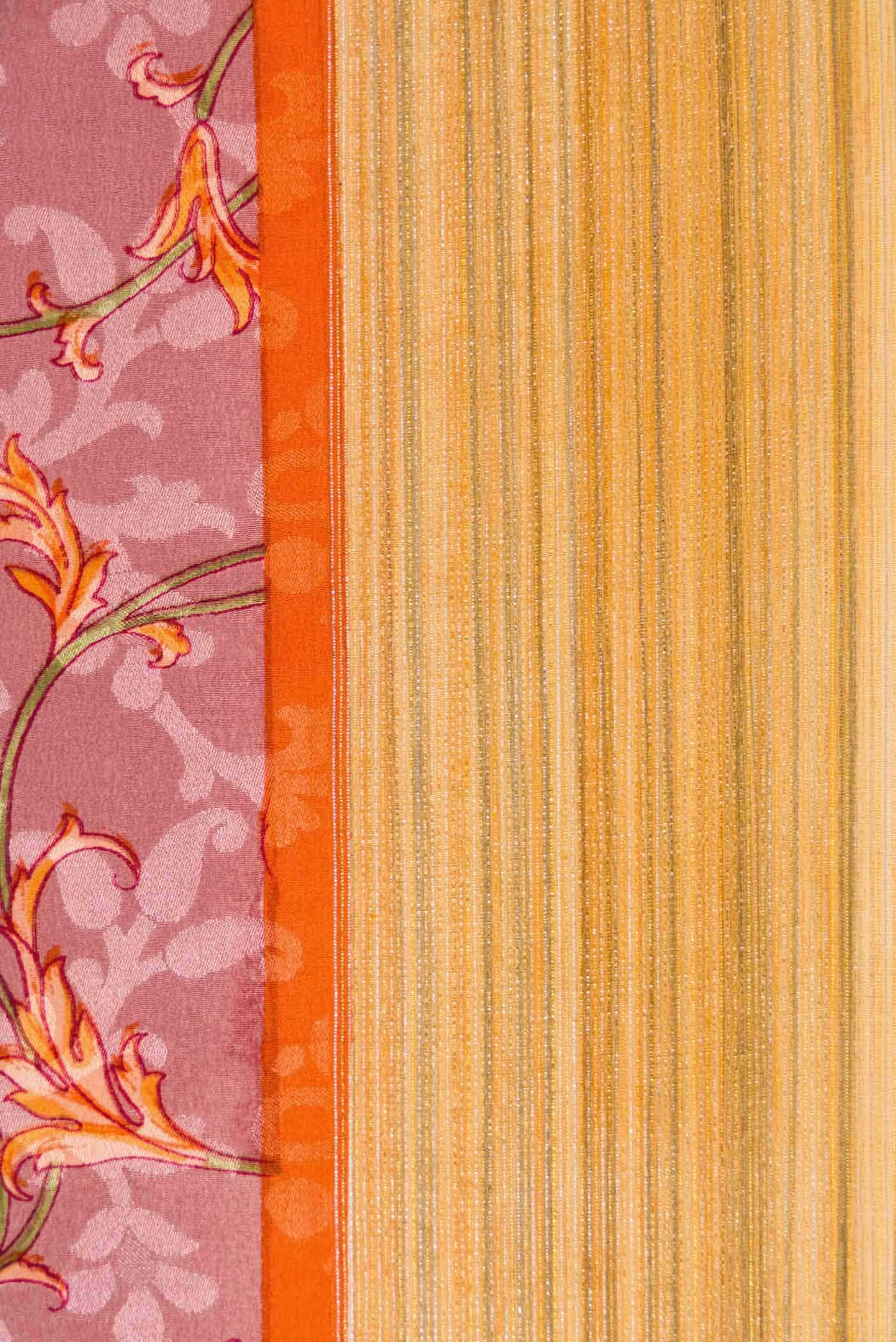 Mauve Mysore Crepe Saree - Image 3