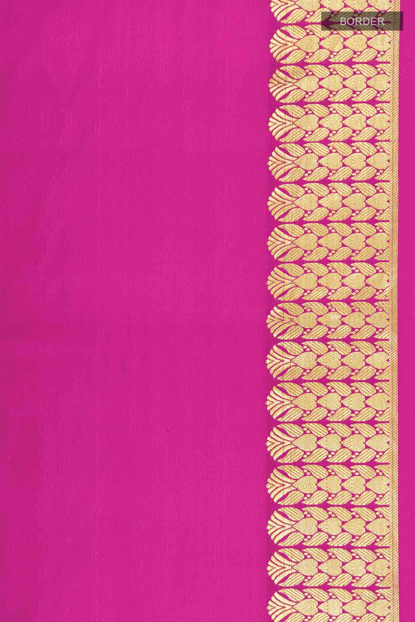Pink Mysore Crepe Saree - Image 4