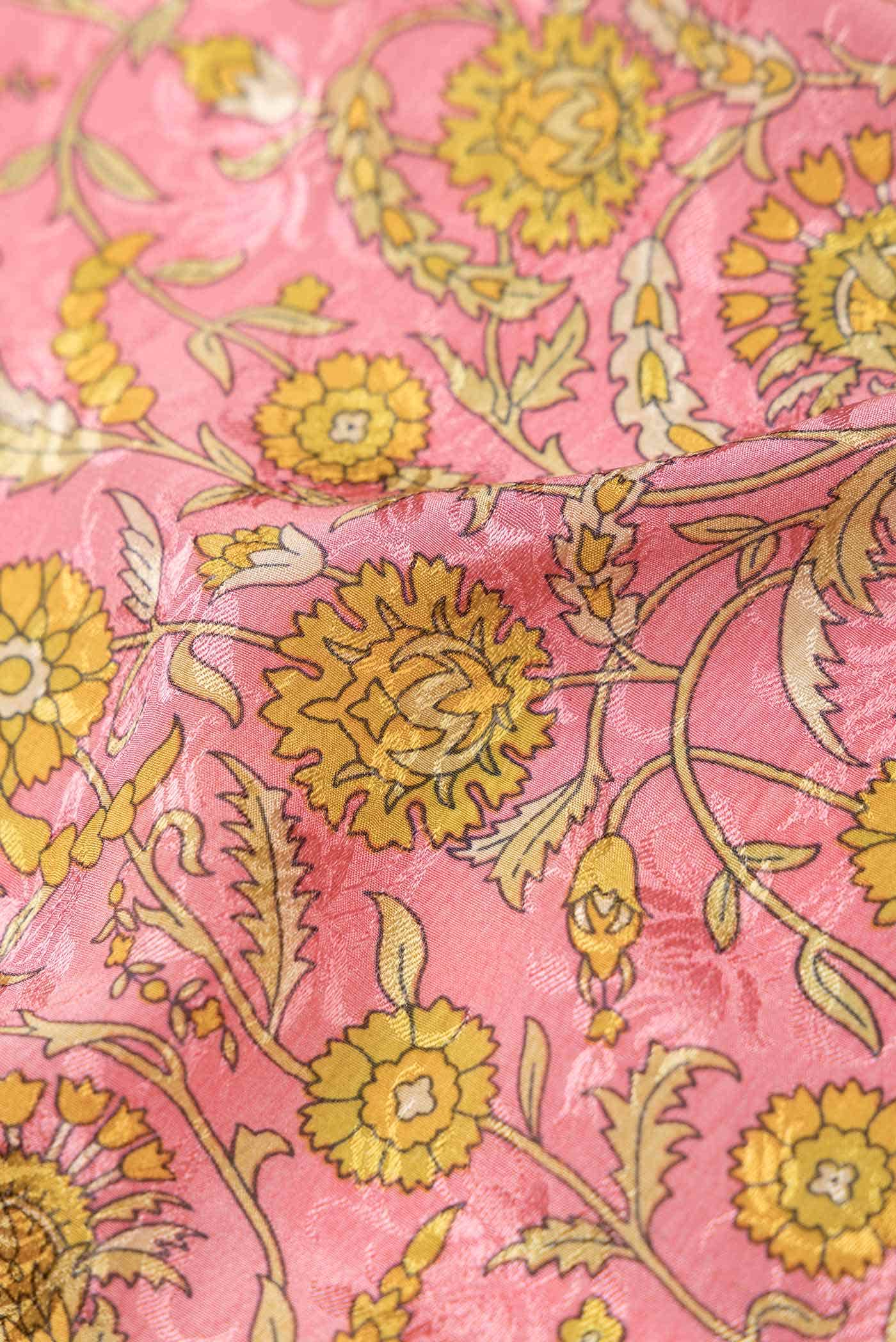 Pink Mysore Crepe Saree - Image 2