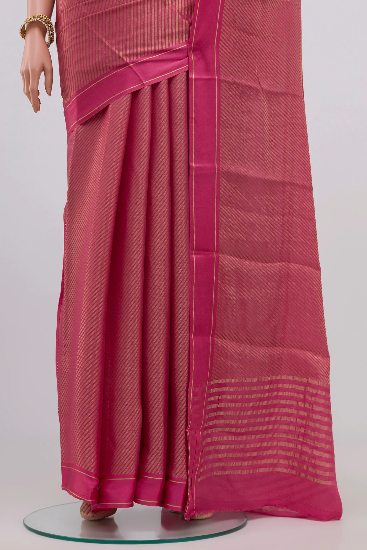 Pink Mysore Georgette Saree - Image 3