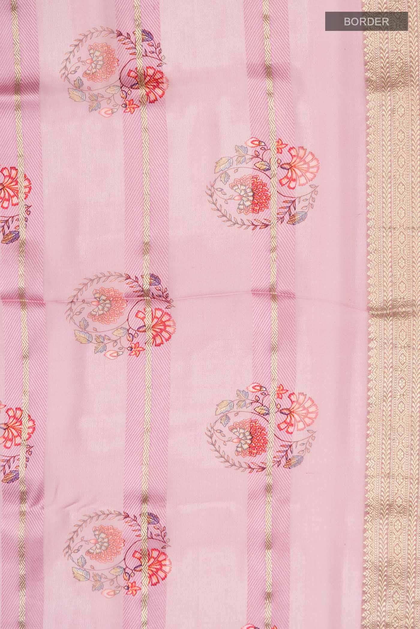 Pink Mysore Georgette Saree - Image 5
