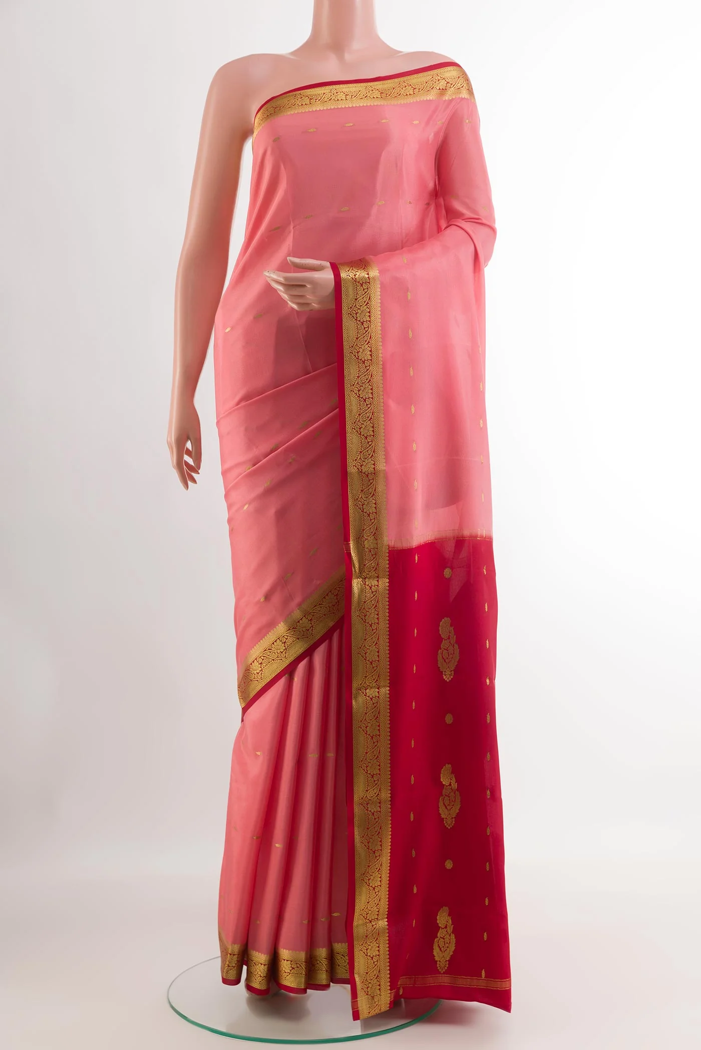 Coral Mysore Crepe Saree